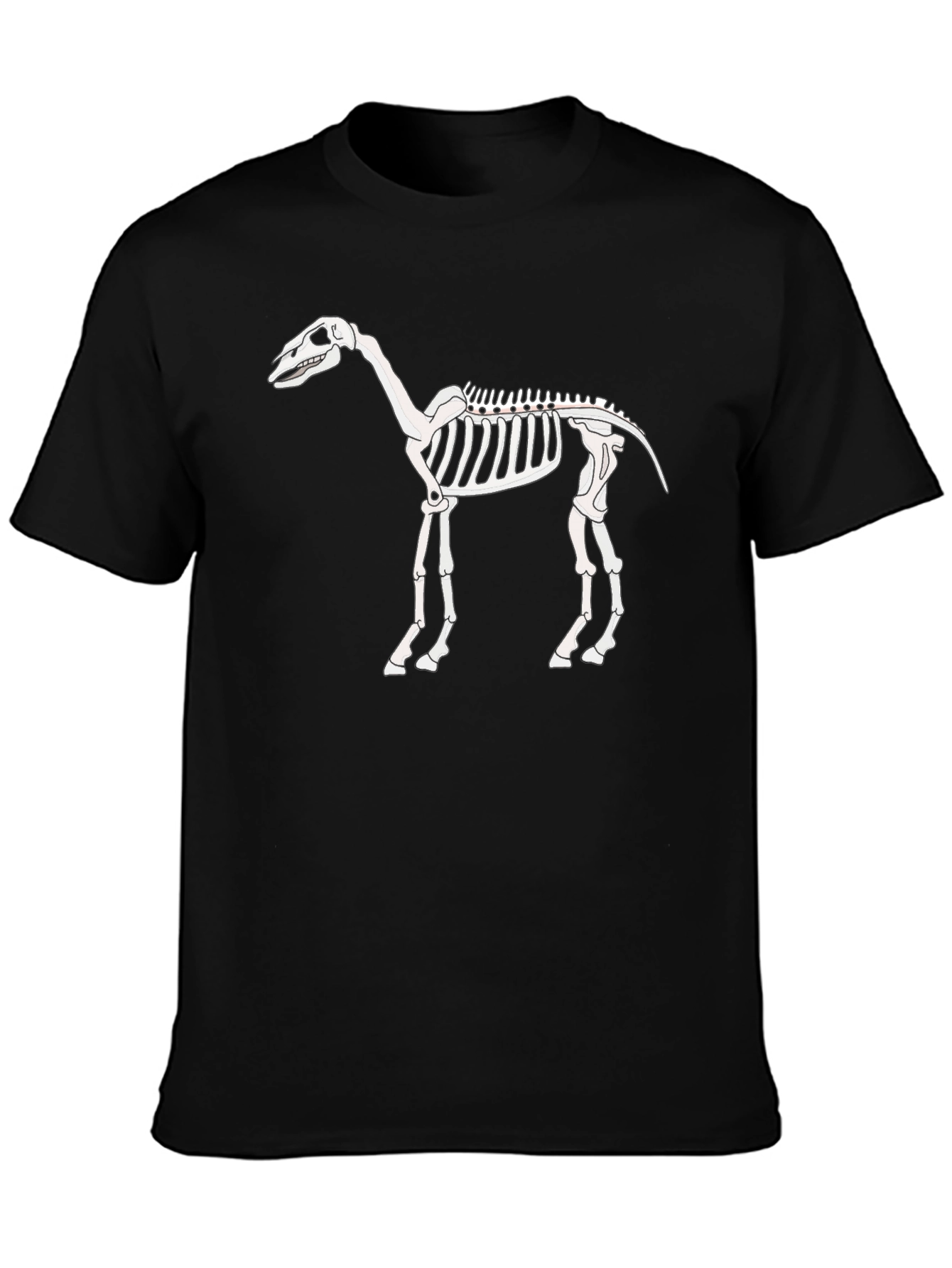 Camiseta Negra con Esqueleto de Caballo