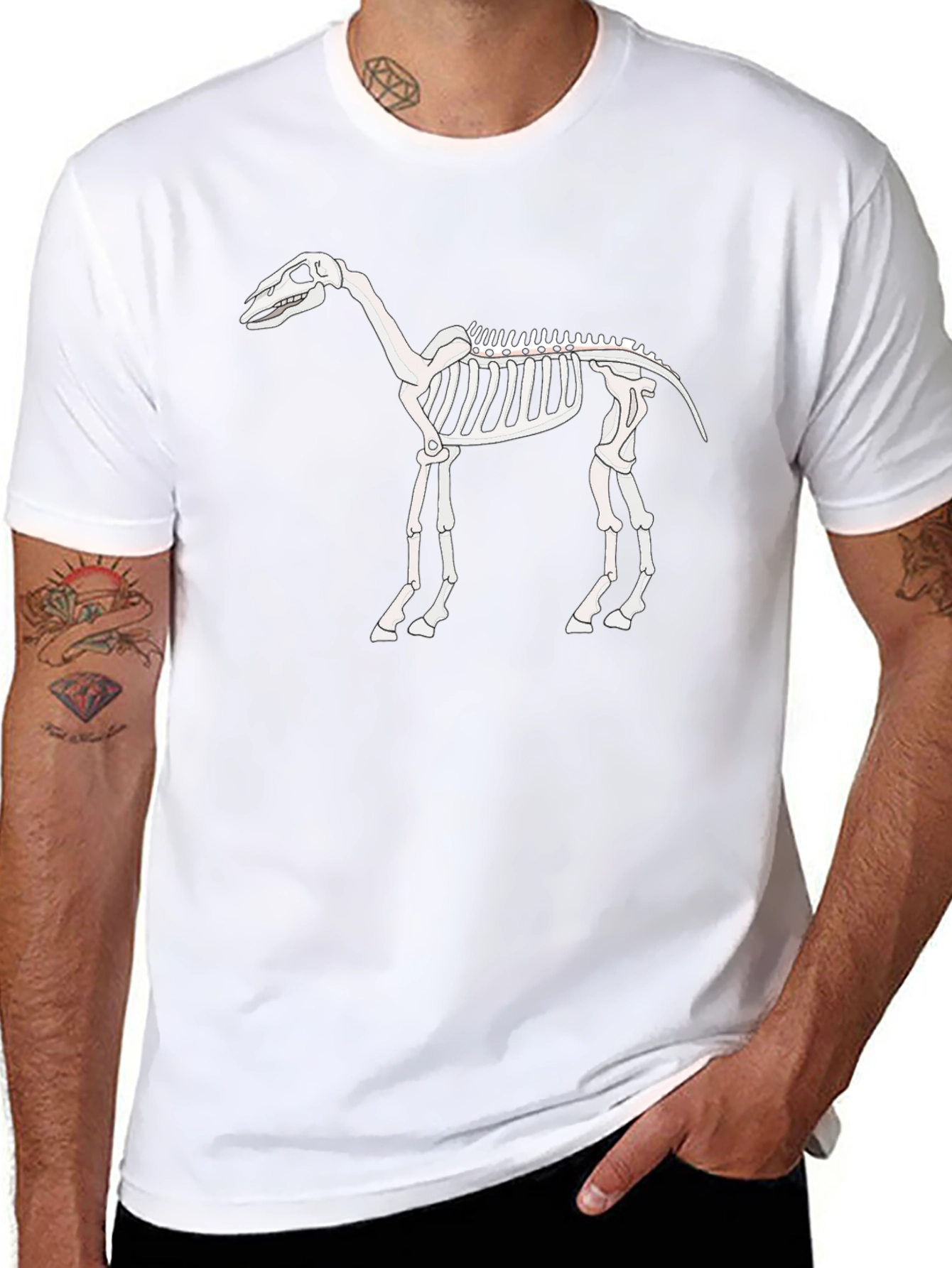 Camiseta Negra con Esqueleto de Caballo