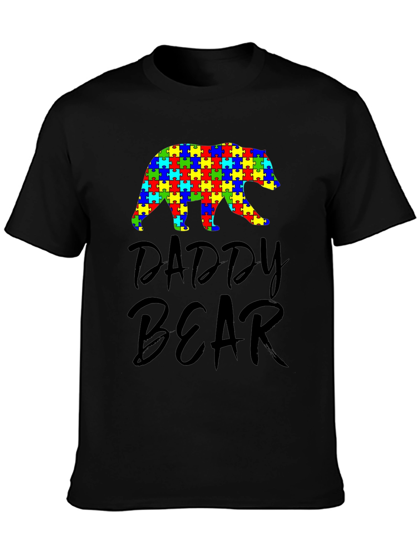 Camiseta Negra Daddy Bear Autismo