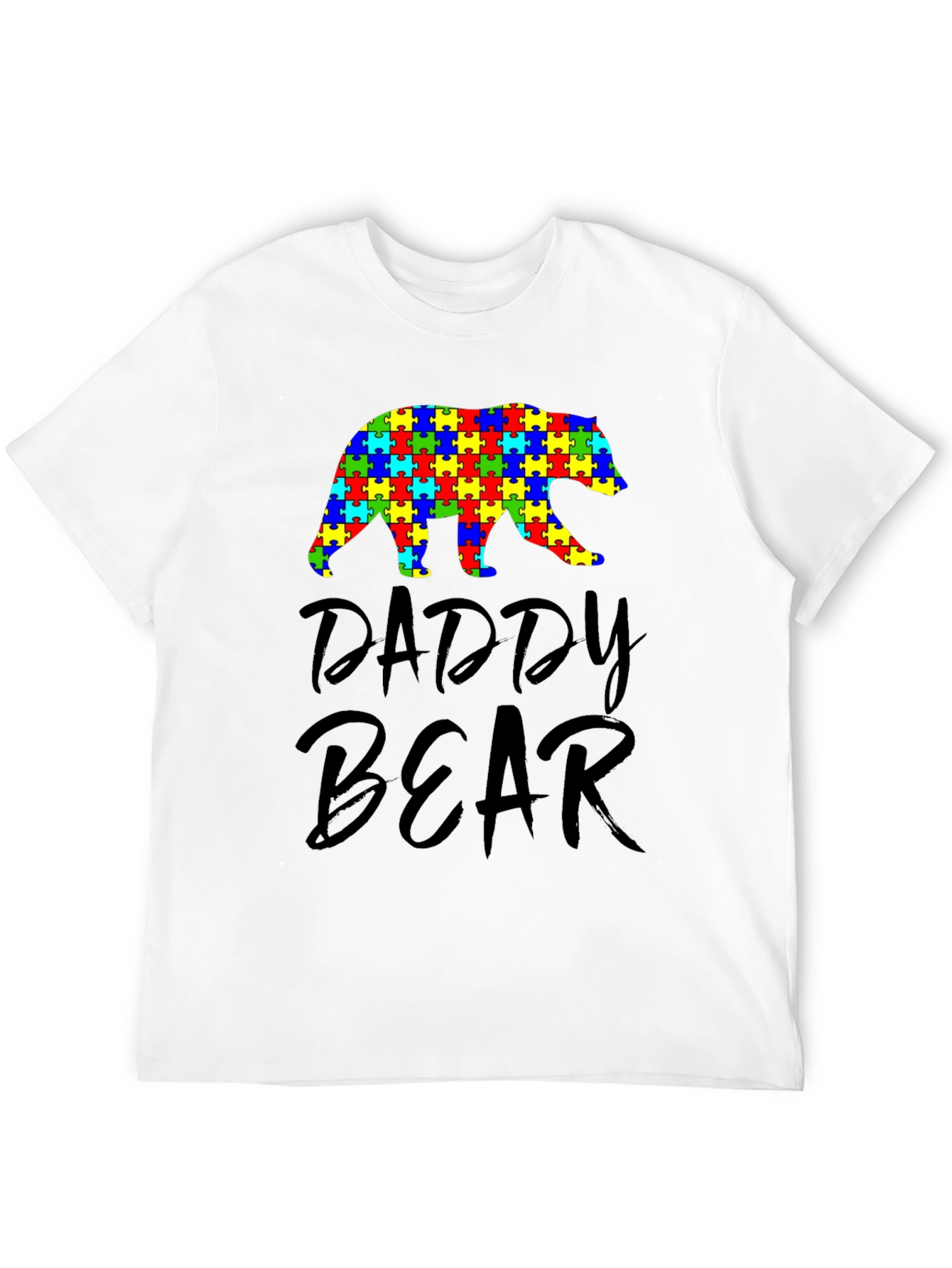 Camiseta Negra Daddy Bear Autismo