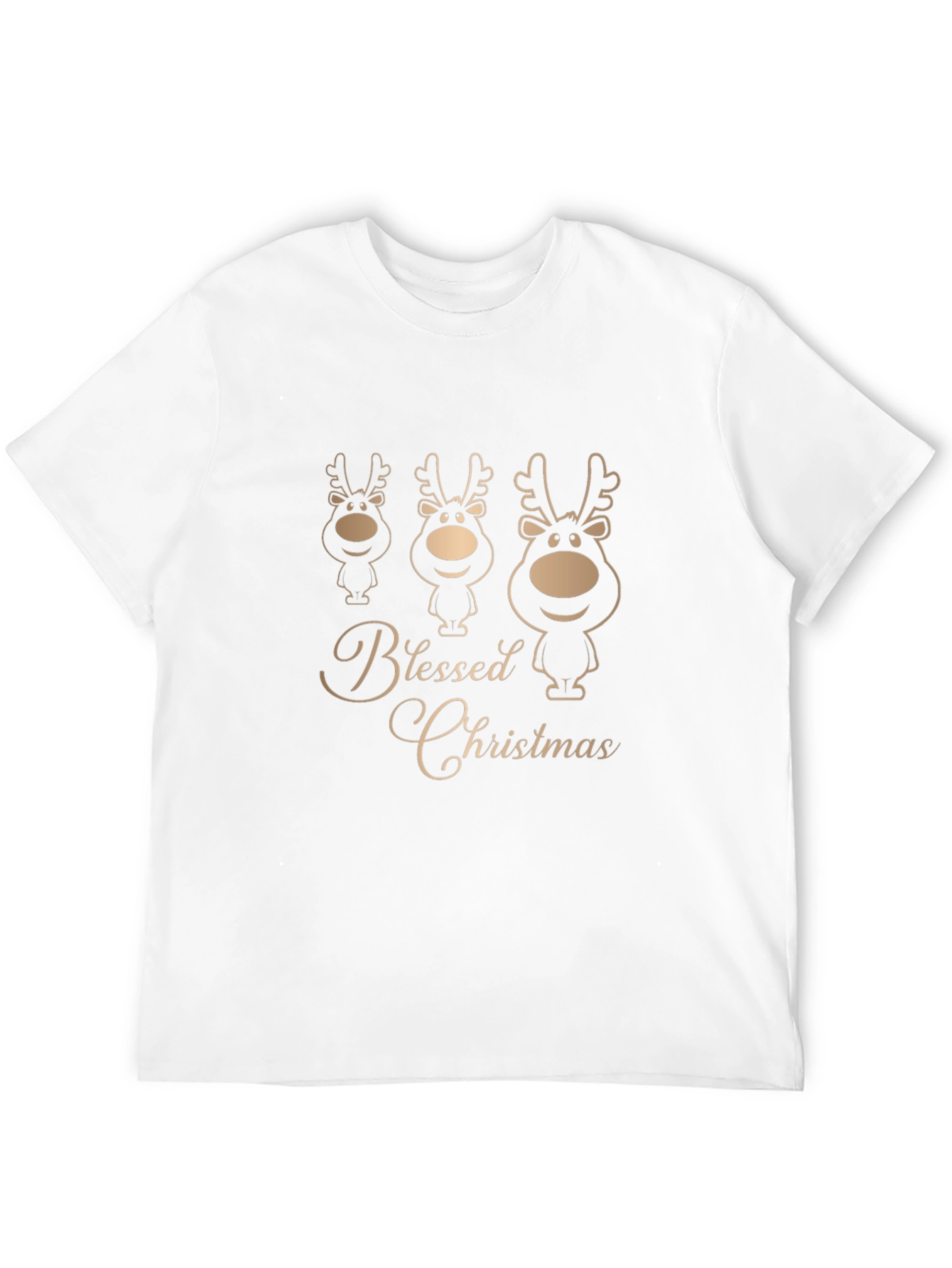 Camiseta Negra Navideña con Renos