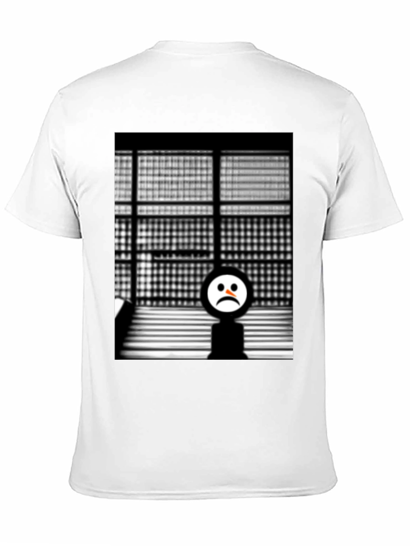 Camiseta Negra con Diseño Abstracto Triste