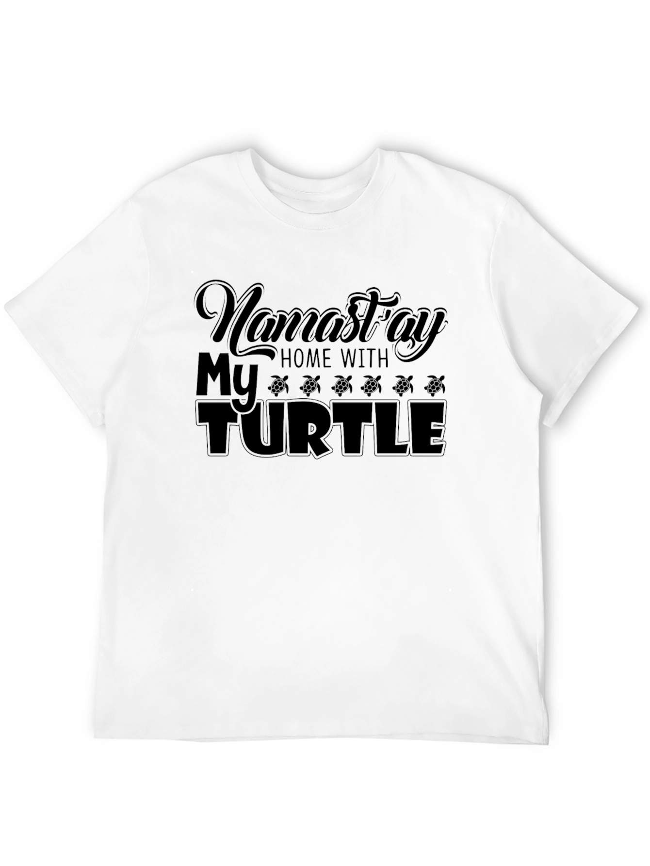Camiseta Negra Namastay Home With My Turtle