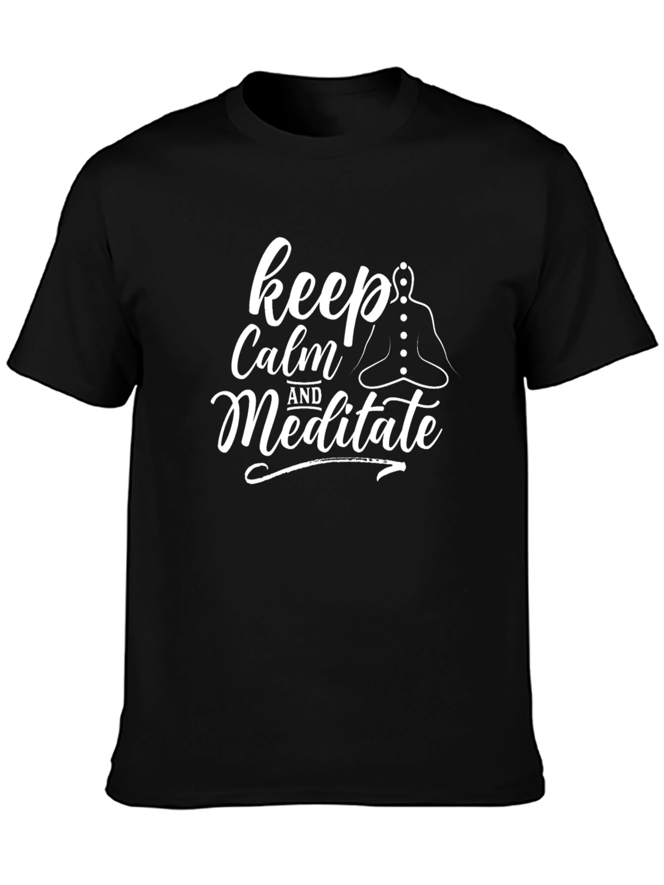 Camiseta Negra Keep Calm and Meditate