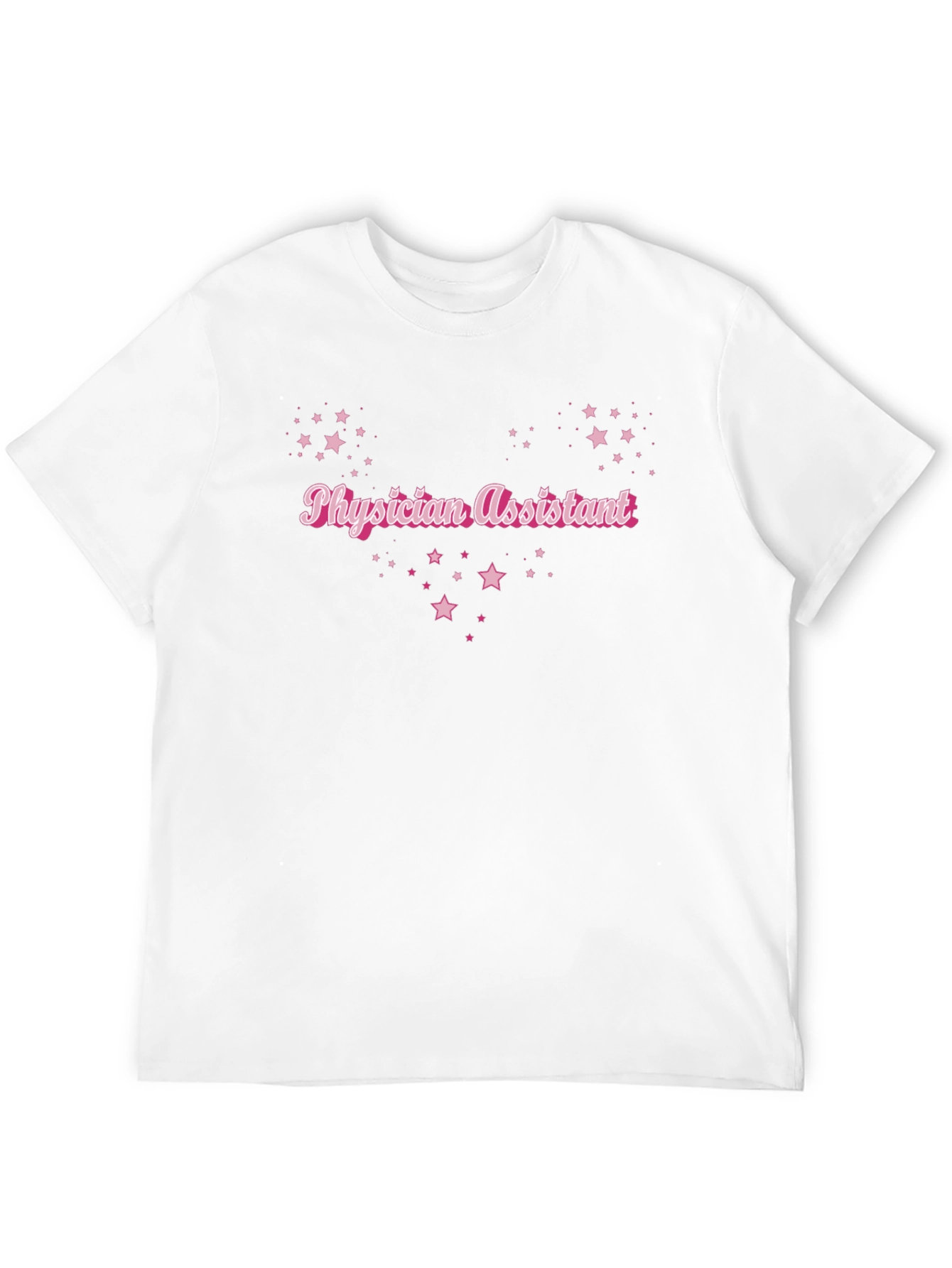 Camiseta Negra Physician Assistant con Estrellas Rosadas