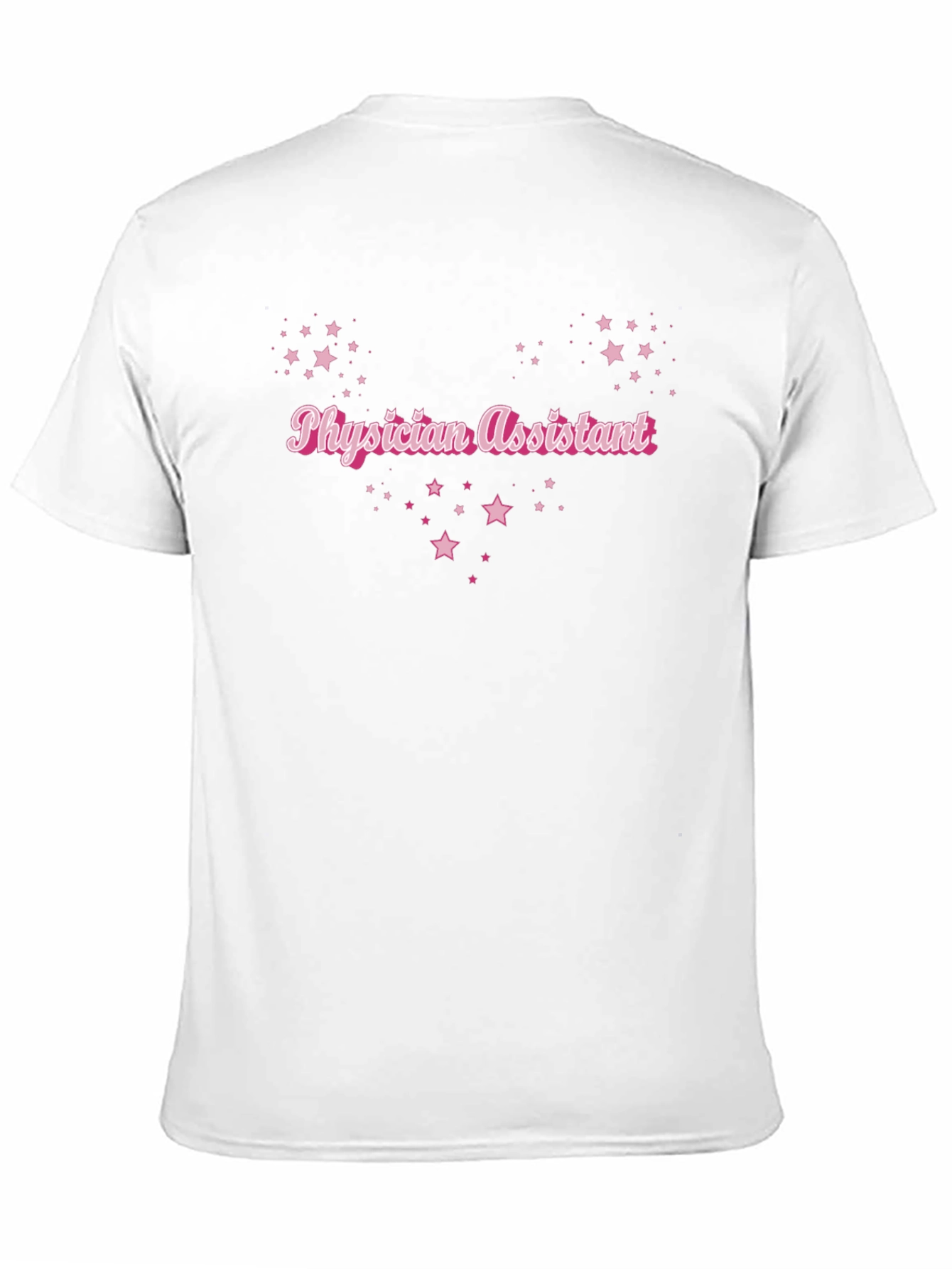 Camiseta Negra Physician Assistant con Estrellas Rosadas