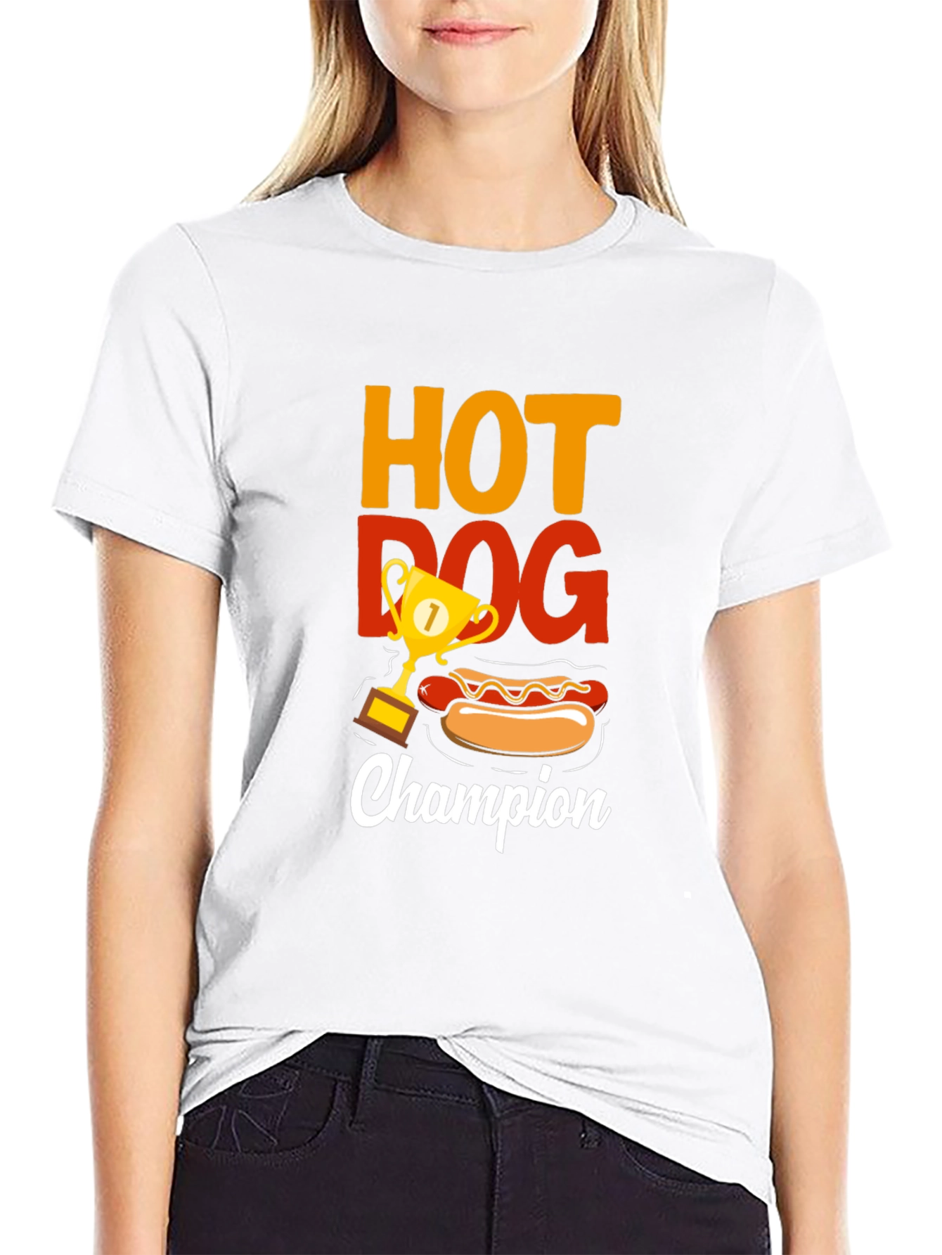 Camiseta Negra Campeón Hot Dog