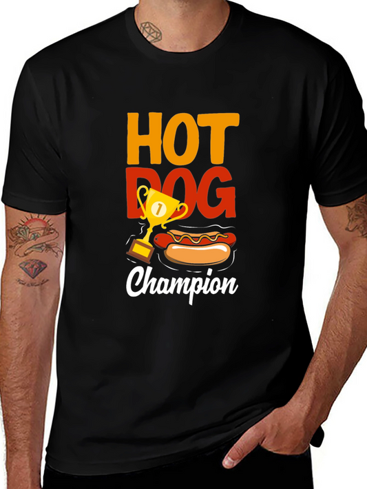 Camiseta Negra Campeón Hot Dog