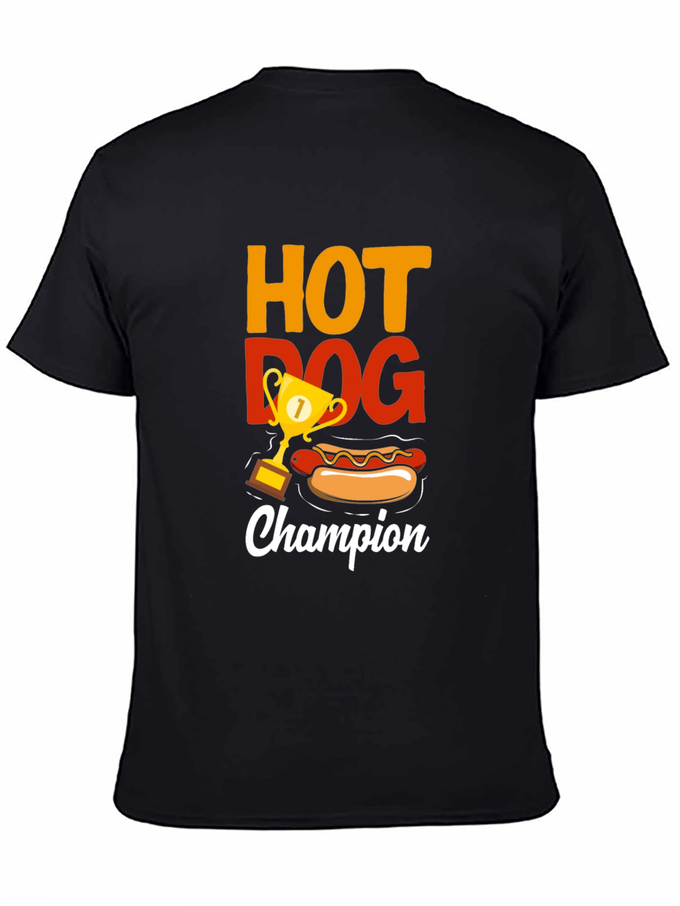 Camiseta Negra Campeón Hot Dog