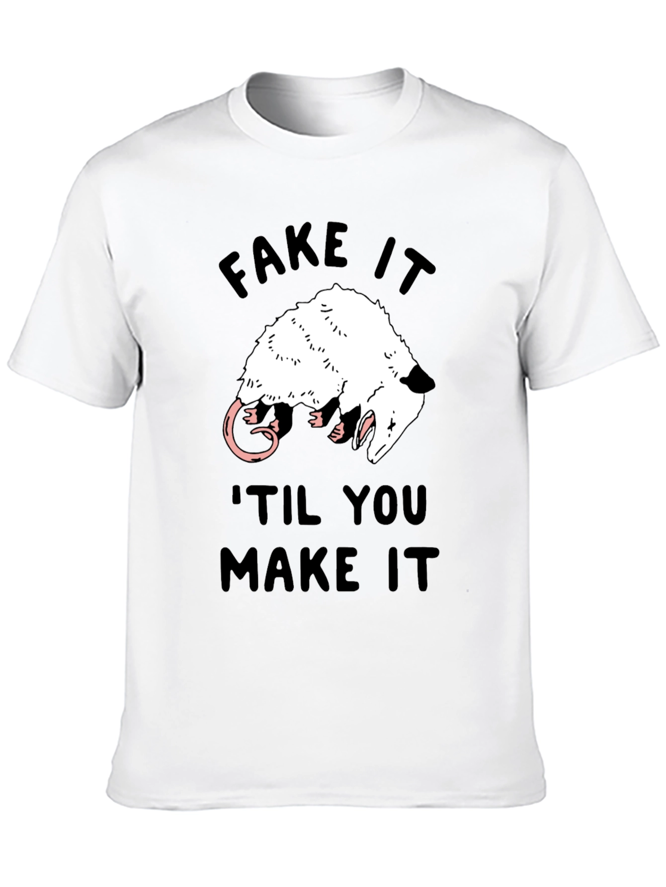 Camiseta Negra Fake It Til You Make It Zarigüeya