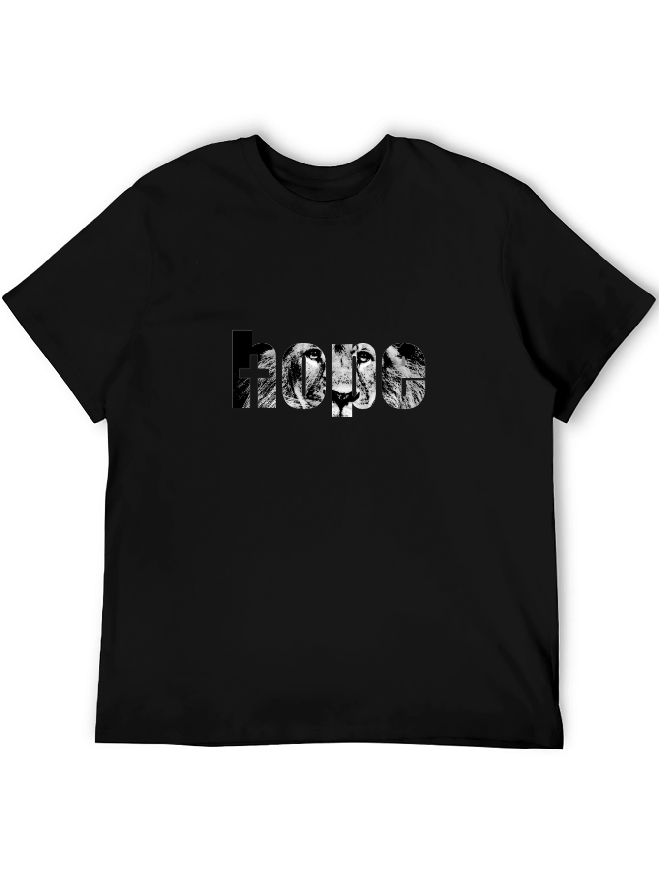 Camiseta Negra Esperanza con Diseño de León