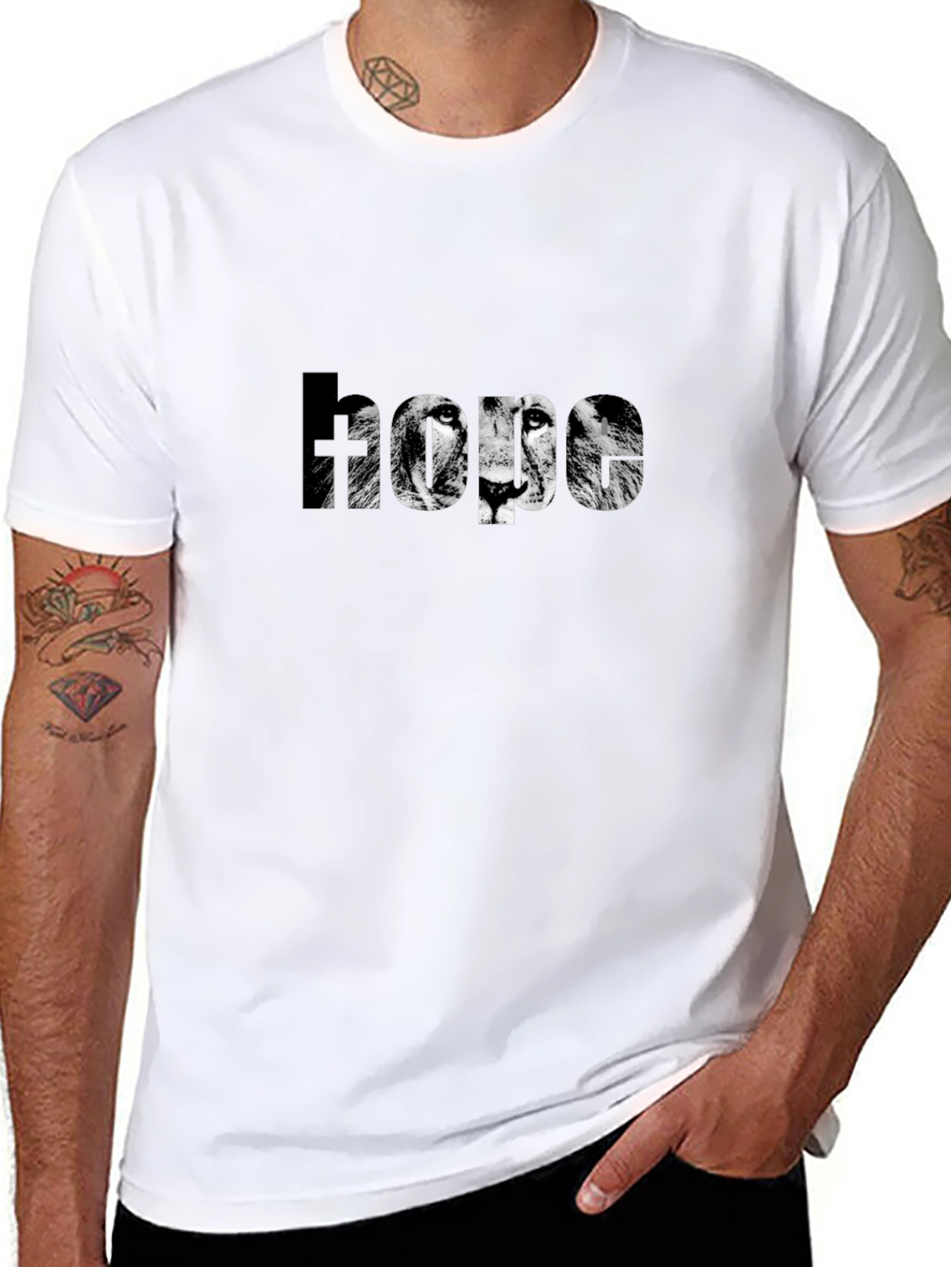 Camiseta Negra Esperanza con Diseño de León