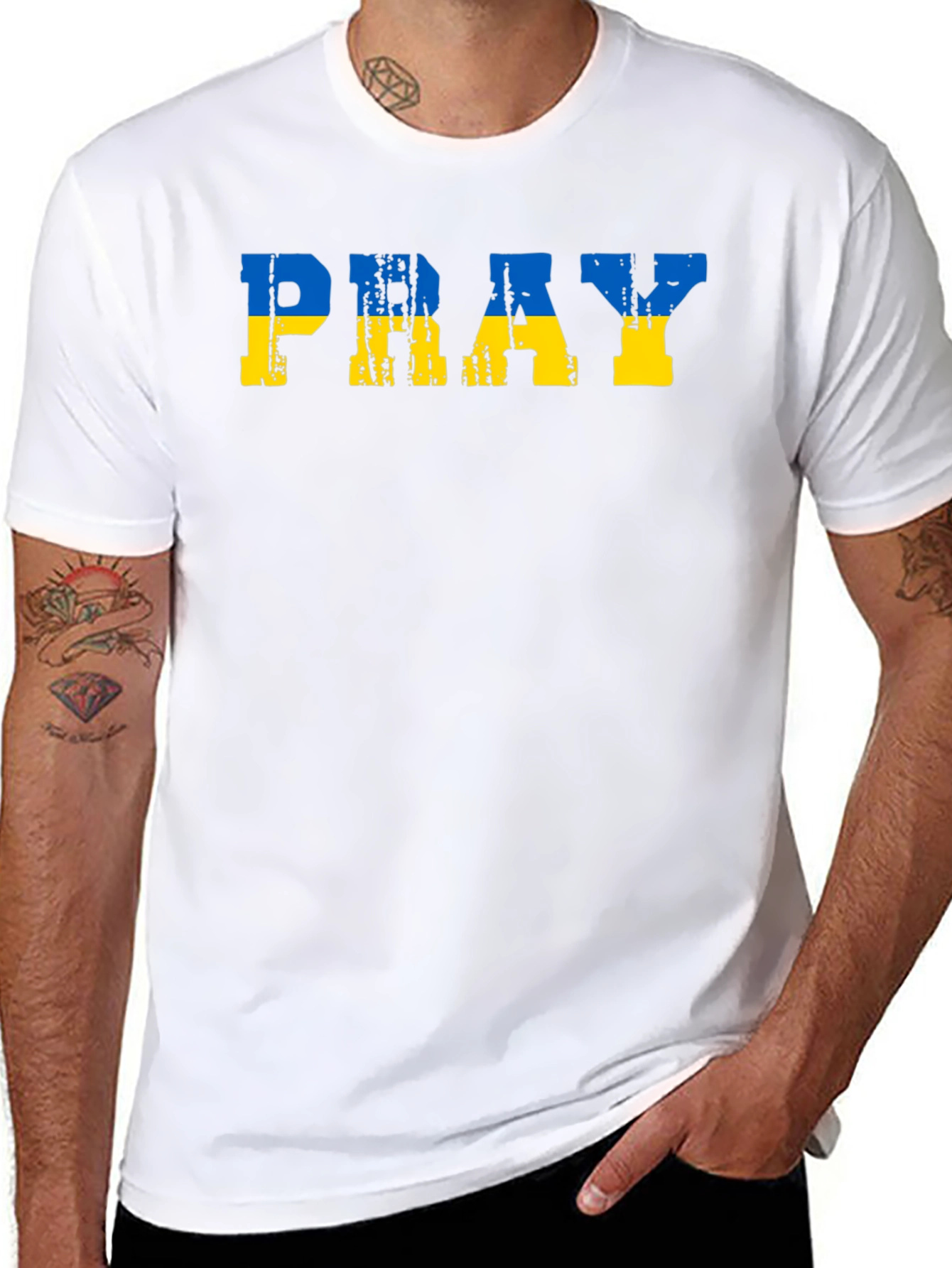 Camiseta Negra Pray for Ukraine