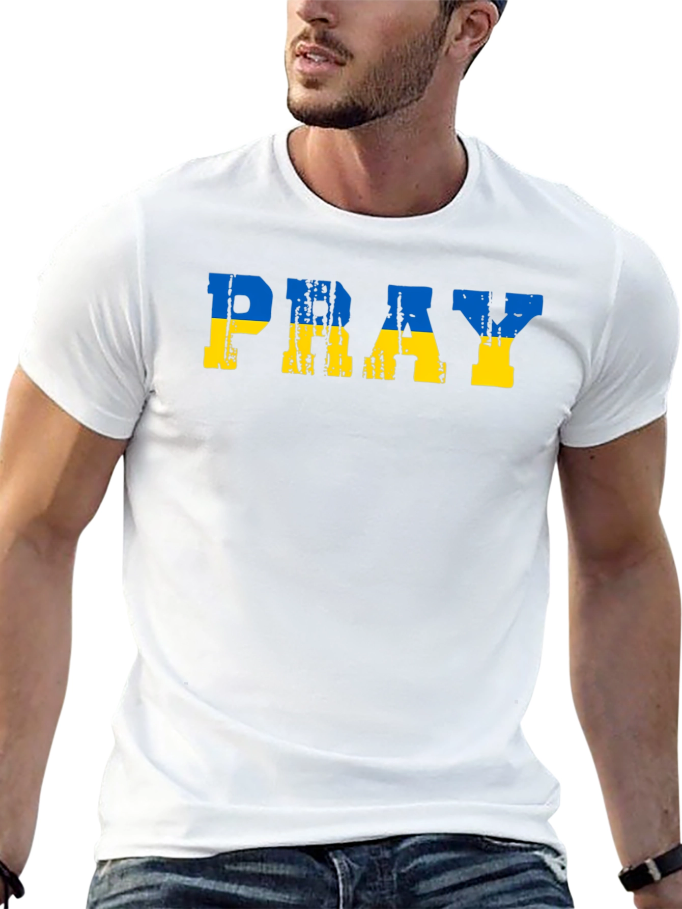 Camiseta Negra Pray for Ukraine