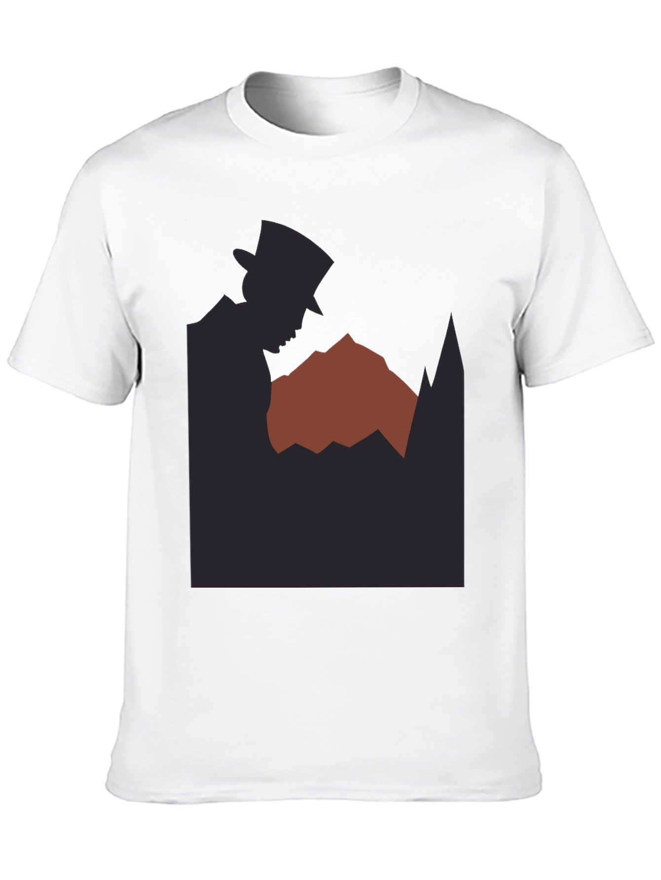 Camiseta Negra Hombre Diseño Misterioso Silueta