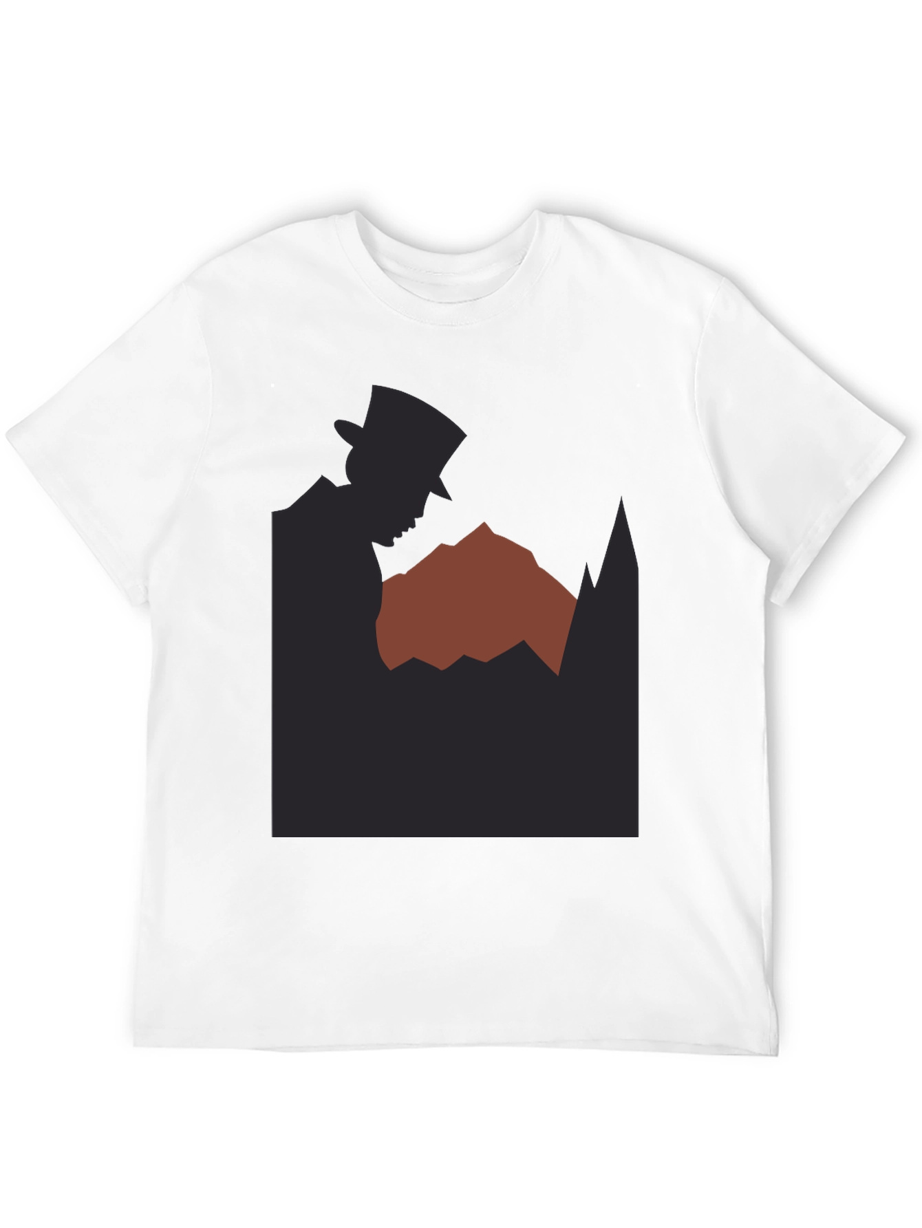 Camiseta Negra Hombre Diseño Misterioso Silueta
