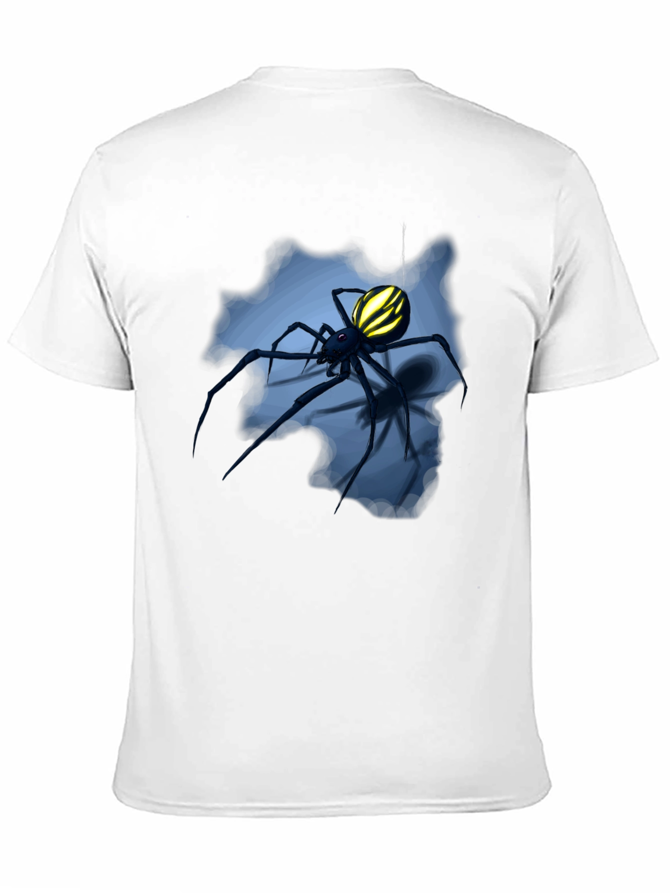 Camiseta Negra con Diseño de Araña Amarilla