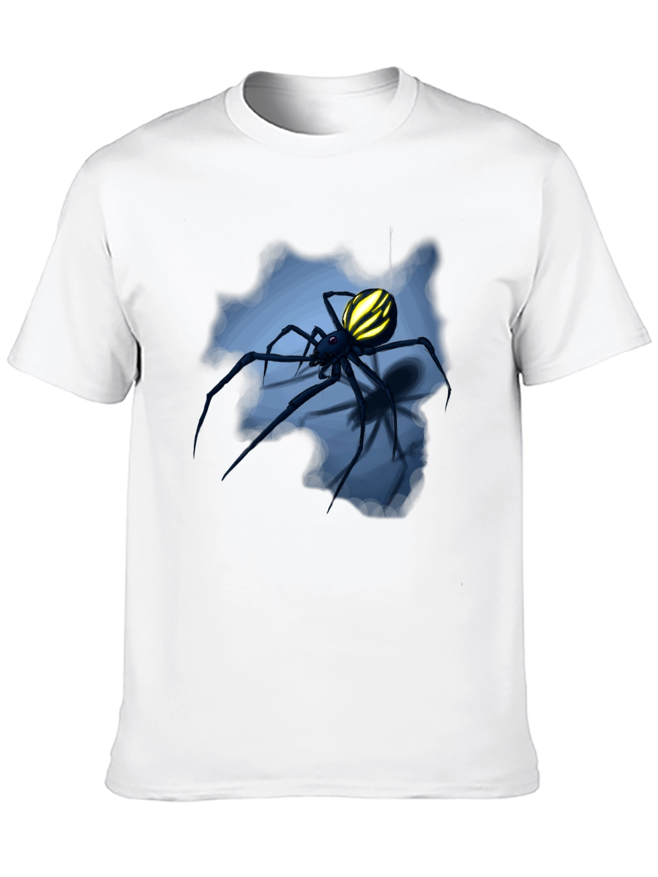 Camiseta Negra con Diseño de Araña Amarilla