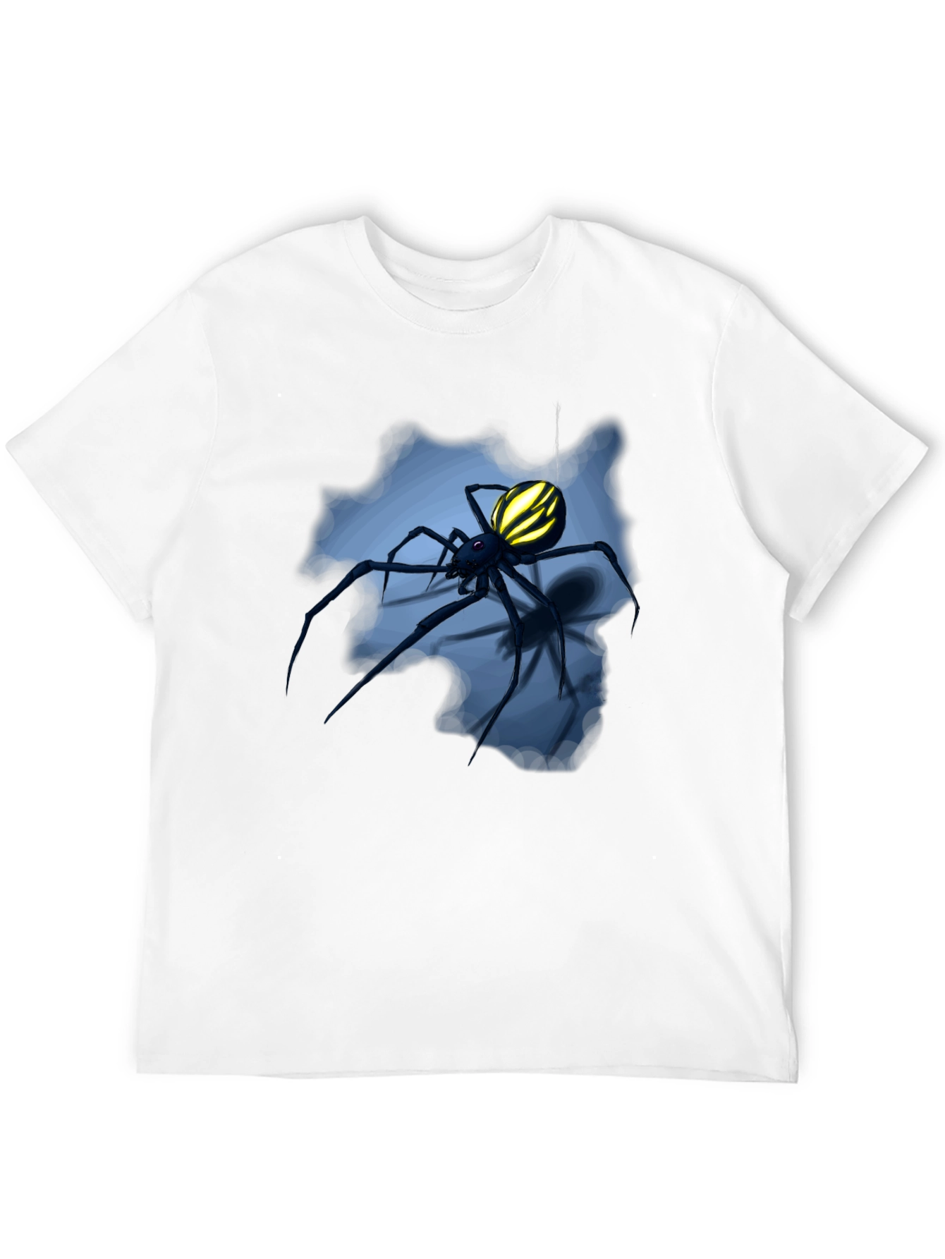 Camiseta Negra con Diseño de Araña Amarilla