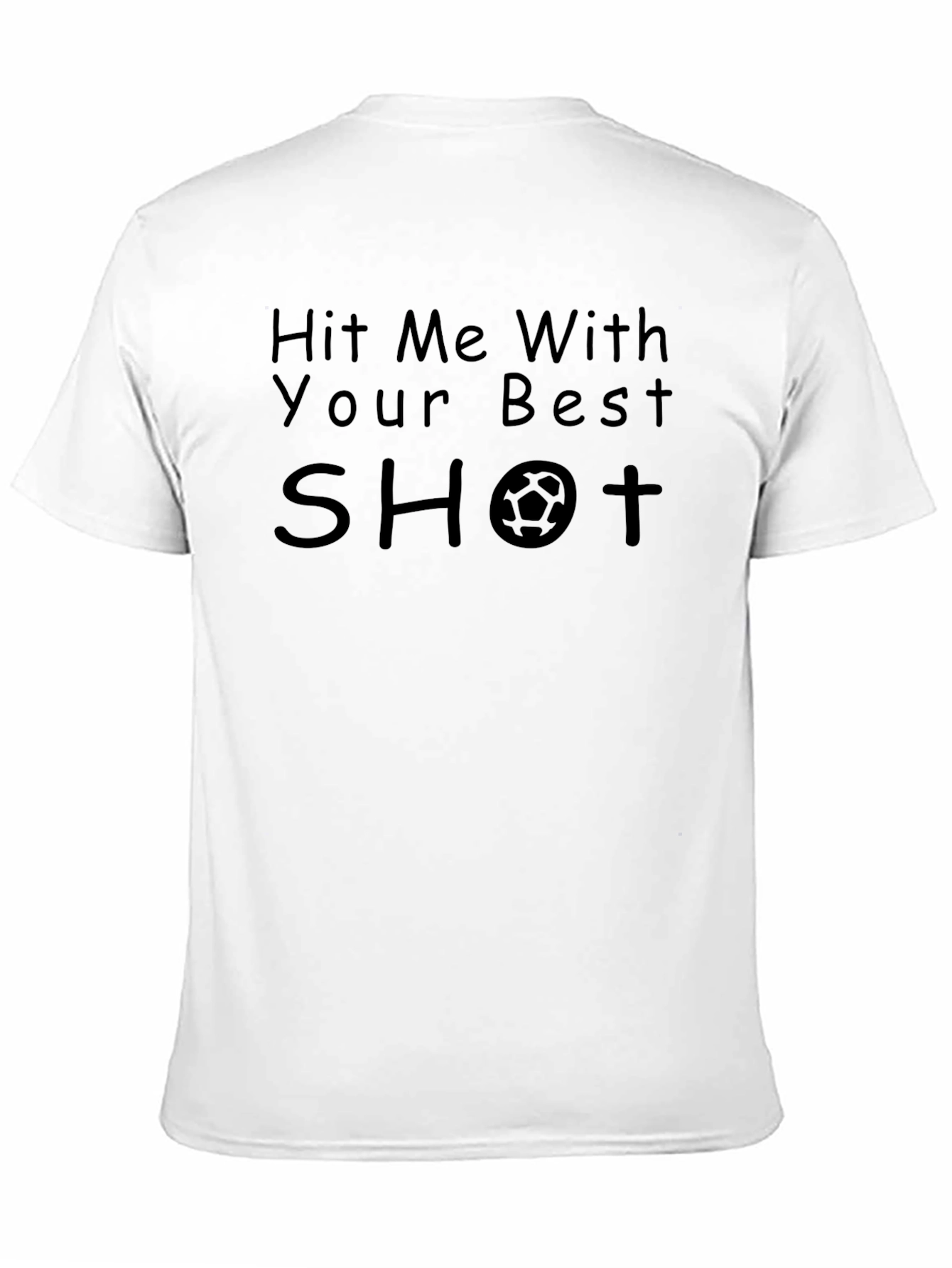 Camiseta Negra Hit Me With Your Best Shot Fútbol