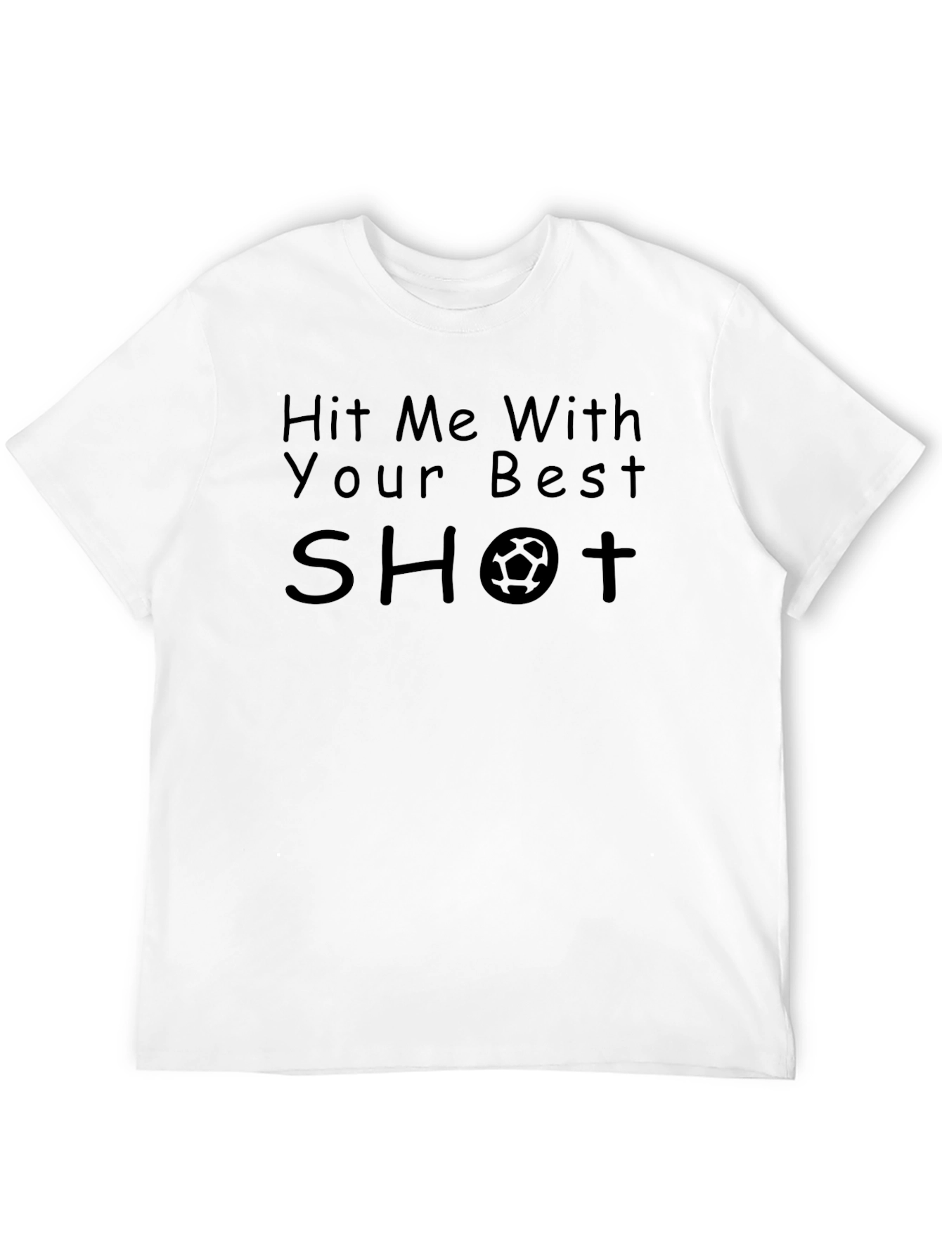 Camiseta Negra Hit Me With Your Best Shot Fútbol