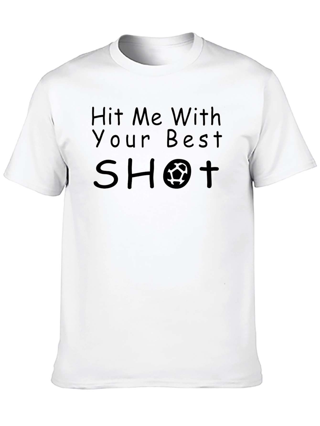 Camiseta Negra Hit Me With Your Best Shot Fútbol