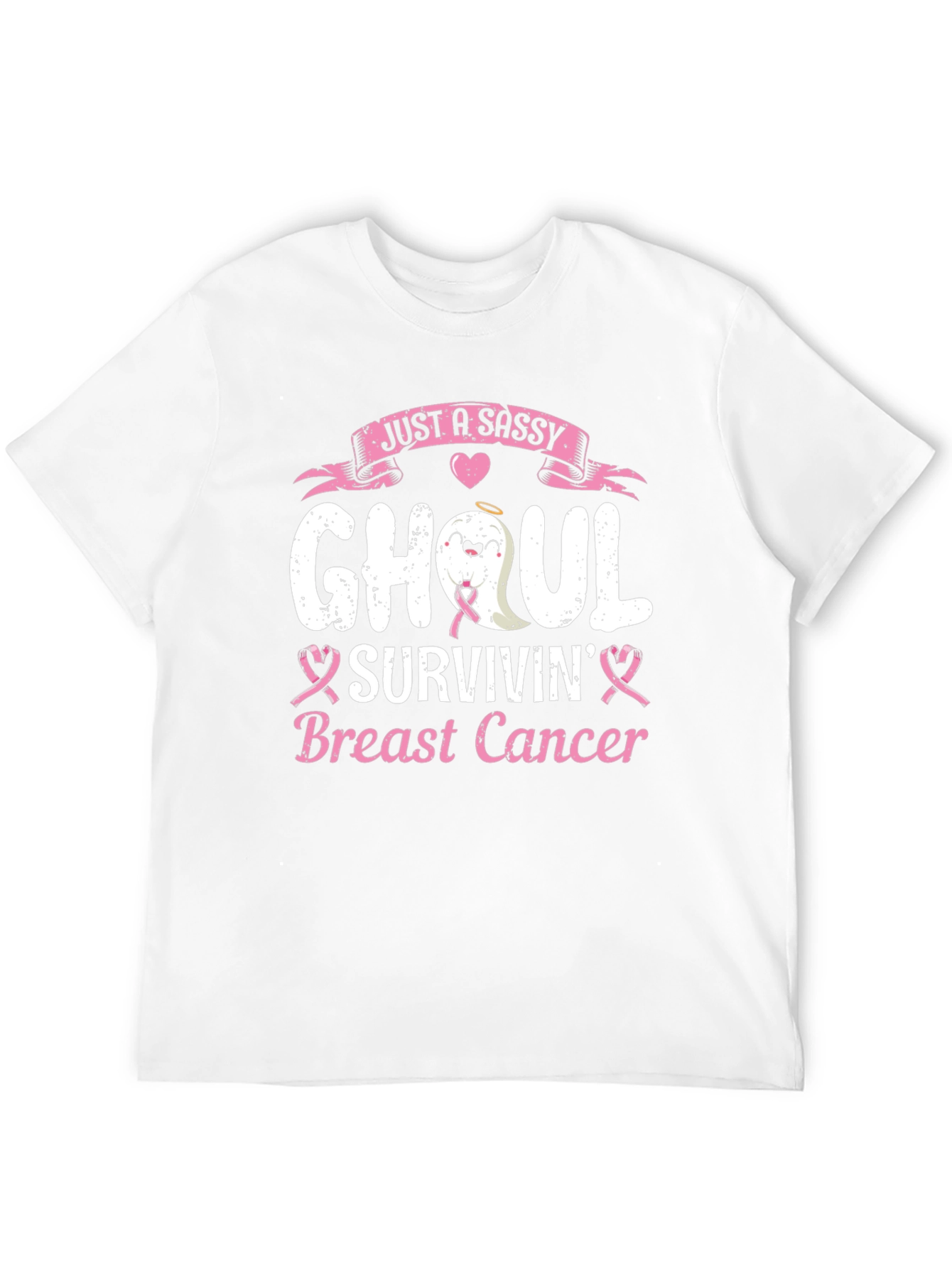 Camiseta Negra Ghoul Superviviente de Cáncer de Mama