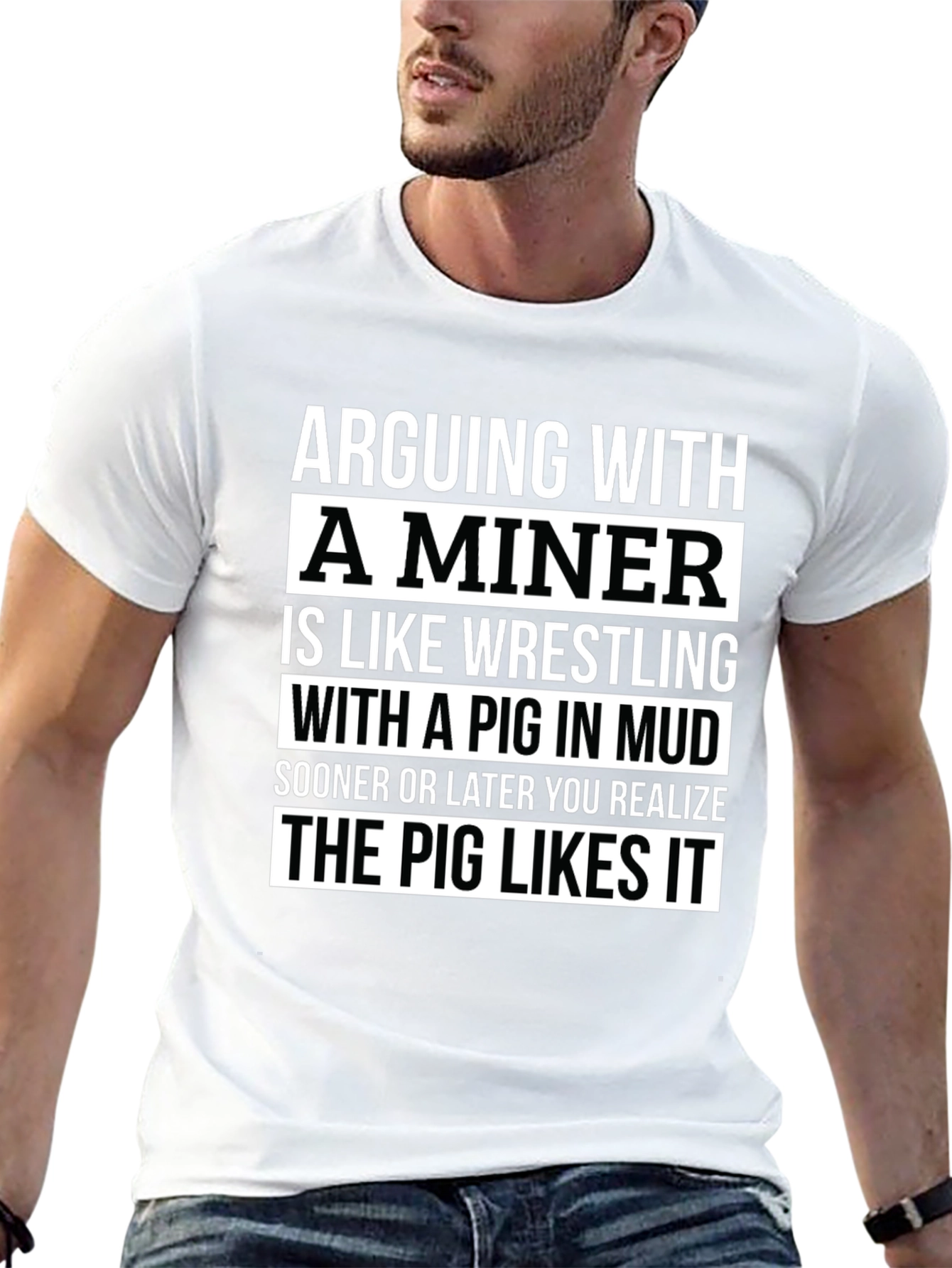 Camiseta Negra: Discutir con un Minero