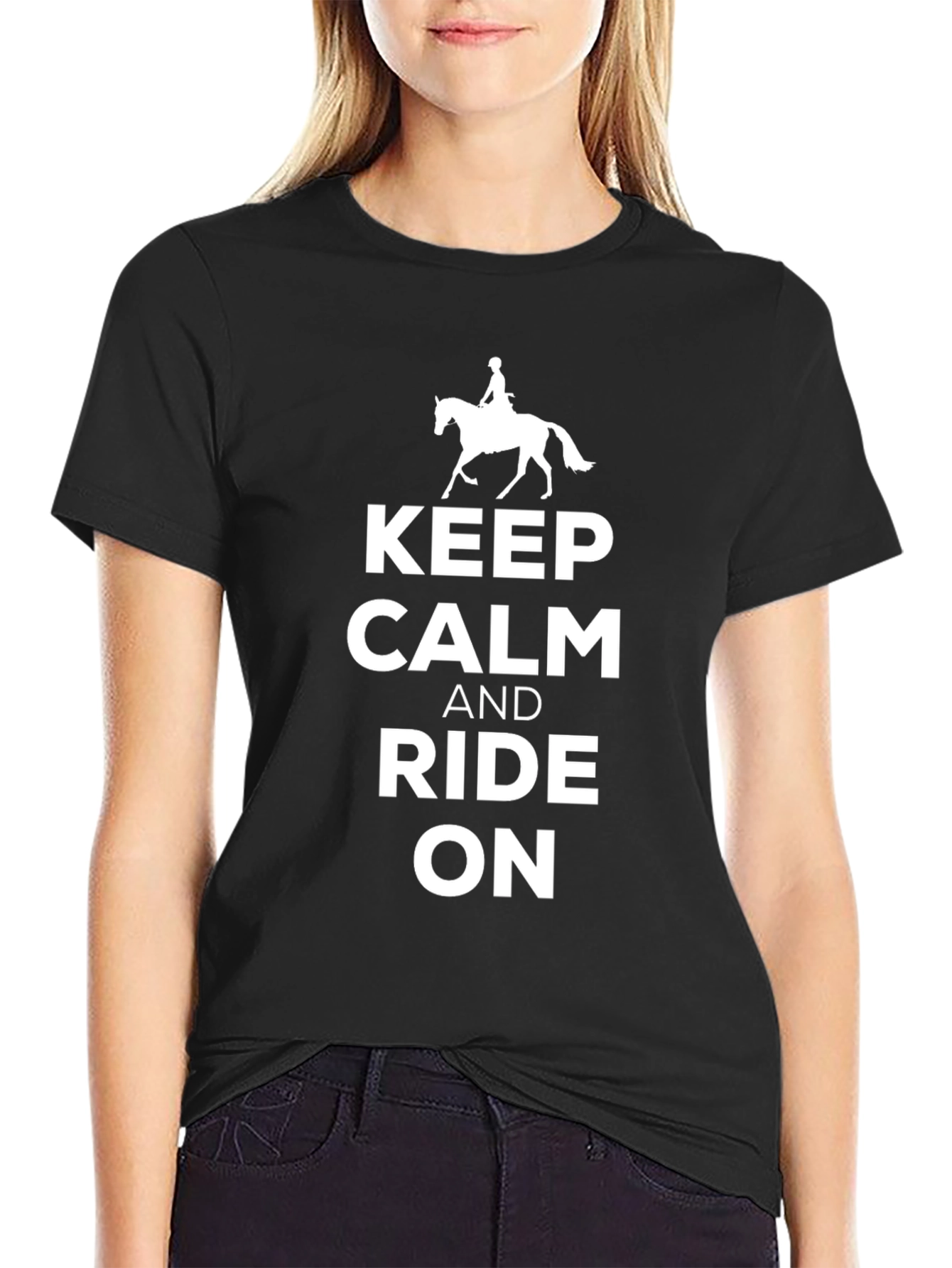 Camiseta Negra Keep Calm and Ride On