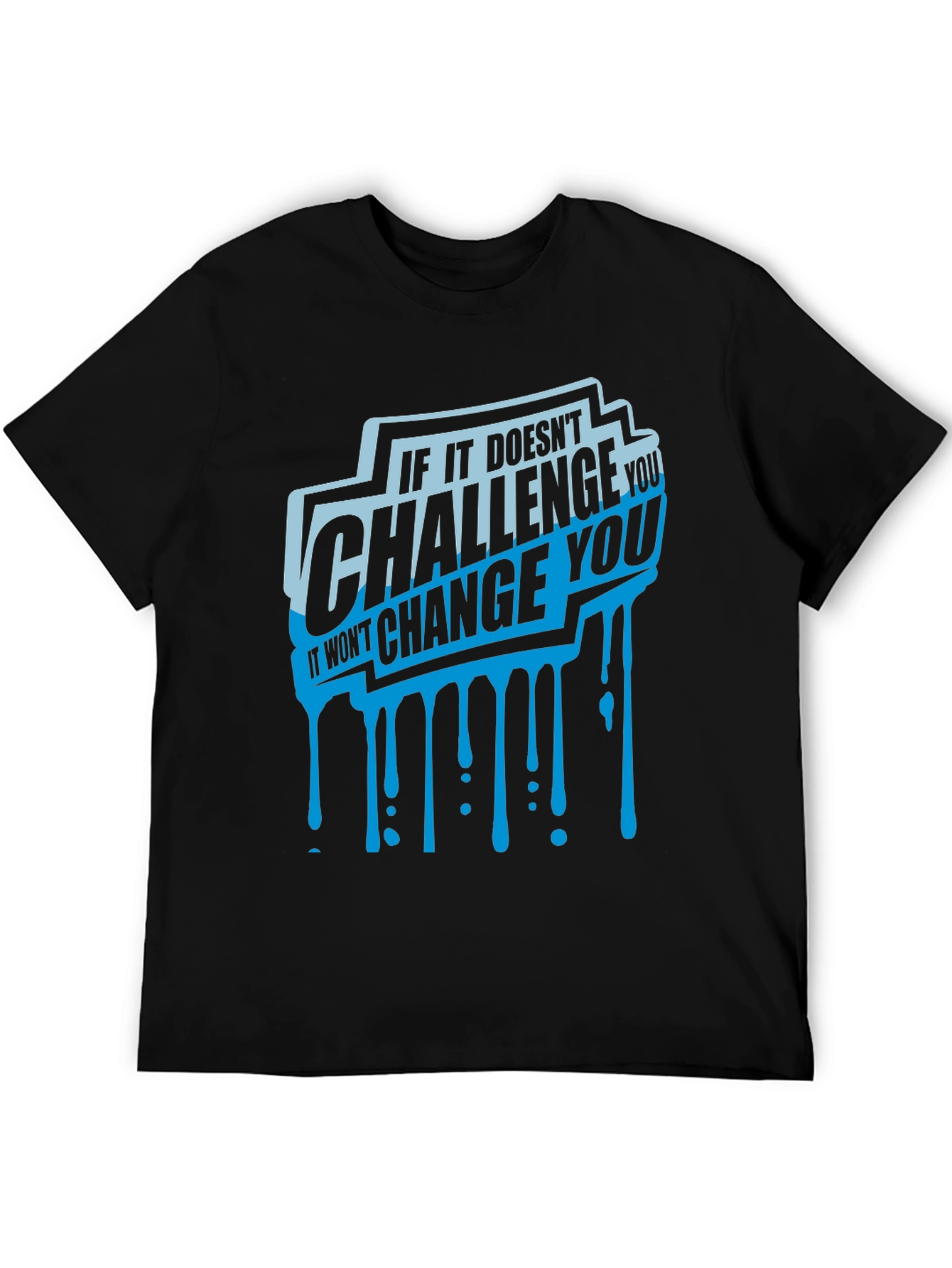 Camiseta Negra con Diseño Motivacional Challenge You