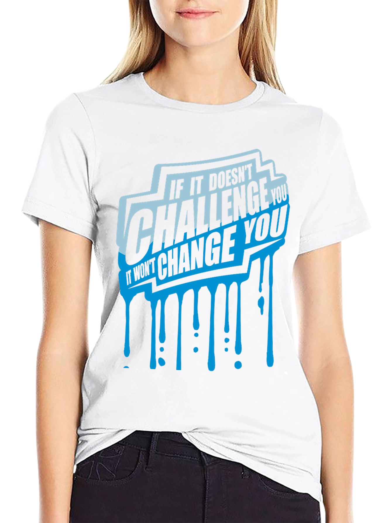 Camiseta Negra con Diseño Motivacional Challenge You