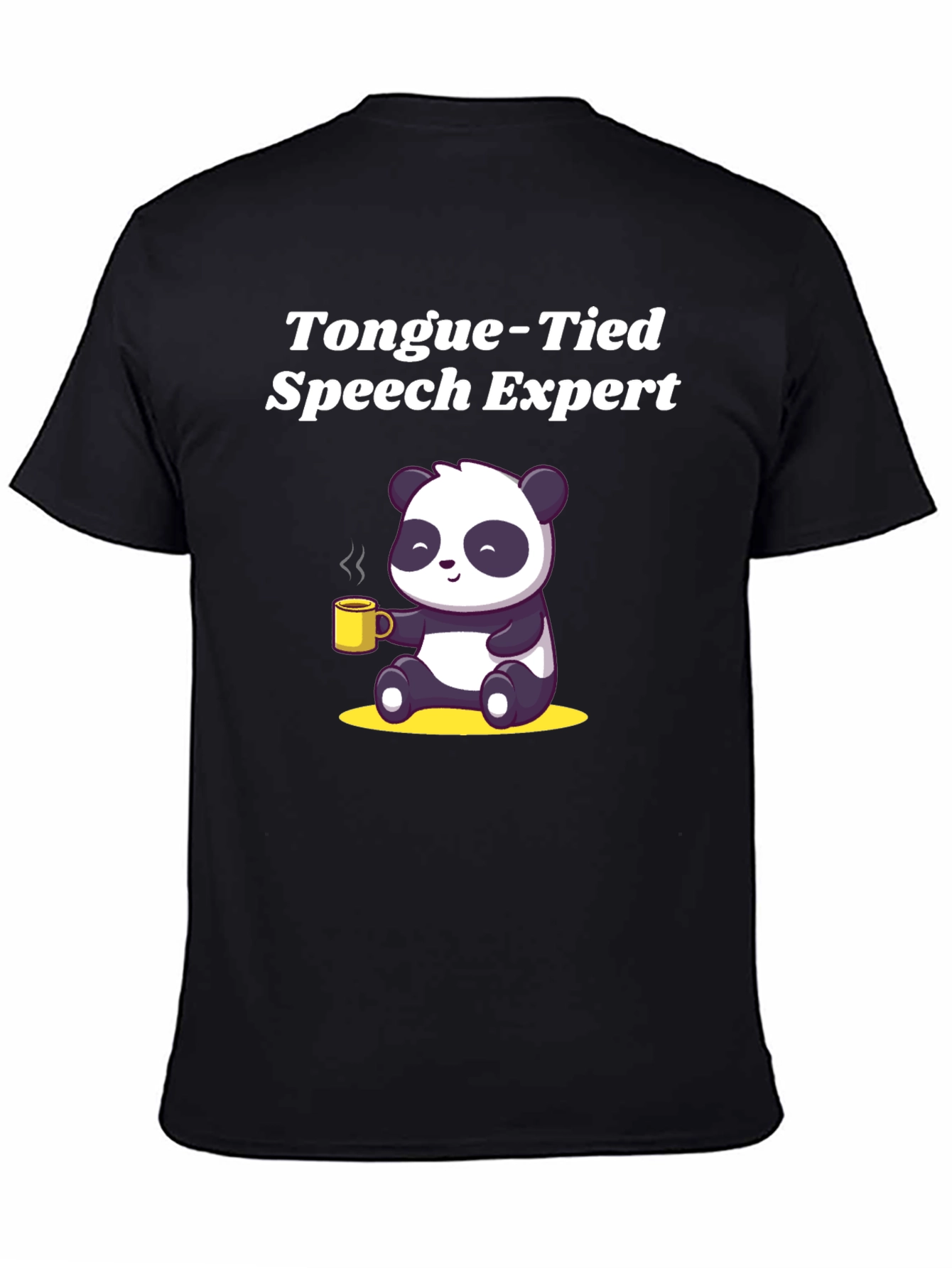 Camiseta Negra Panda Experto en Lenguaje Atado
