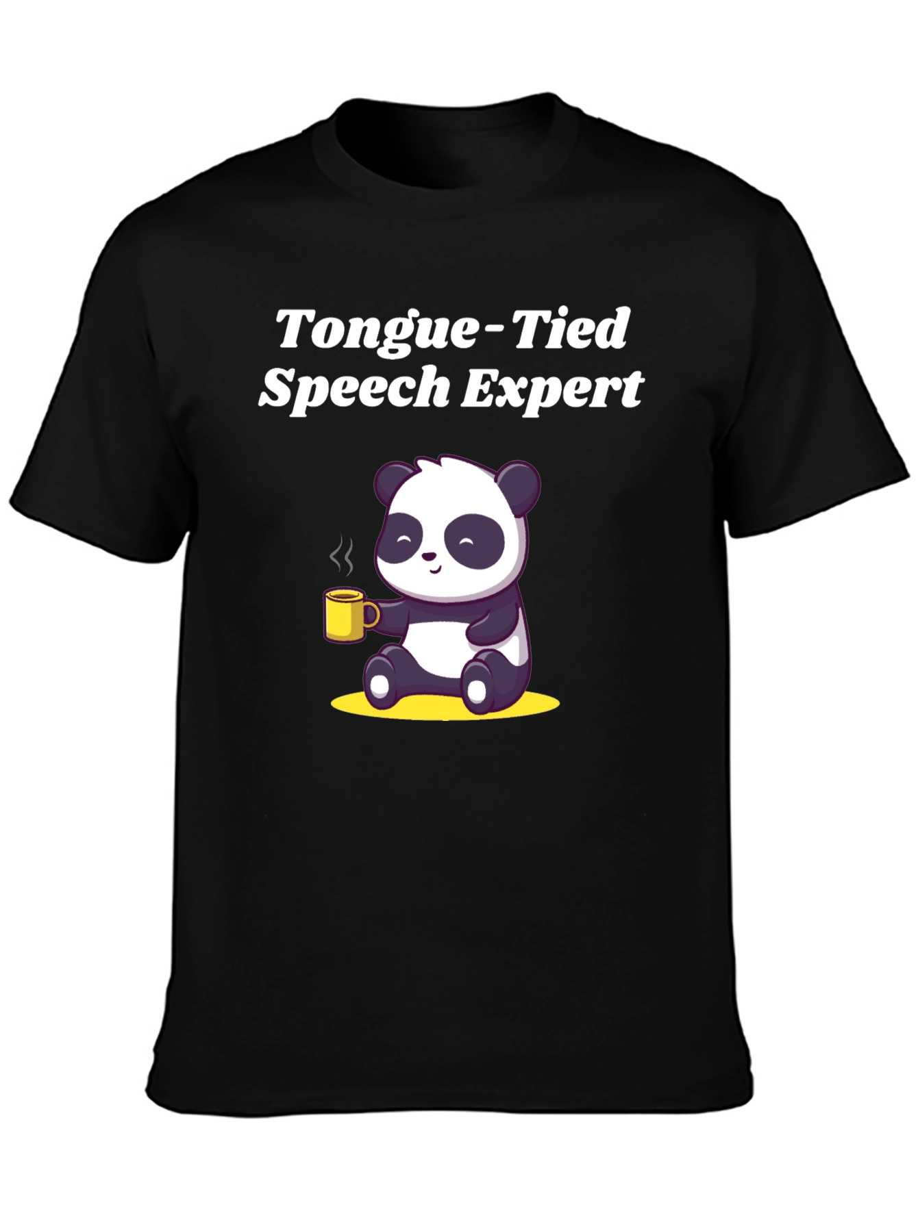 Camiseta Negra Panda Experto en Lenguaje Atado