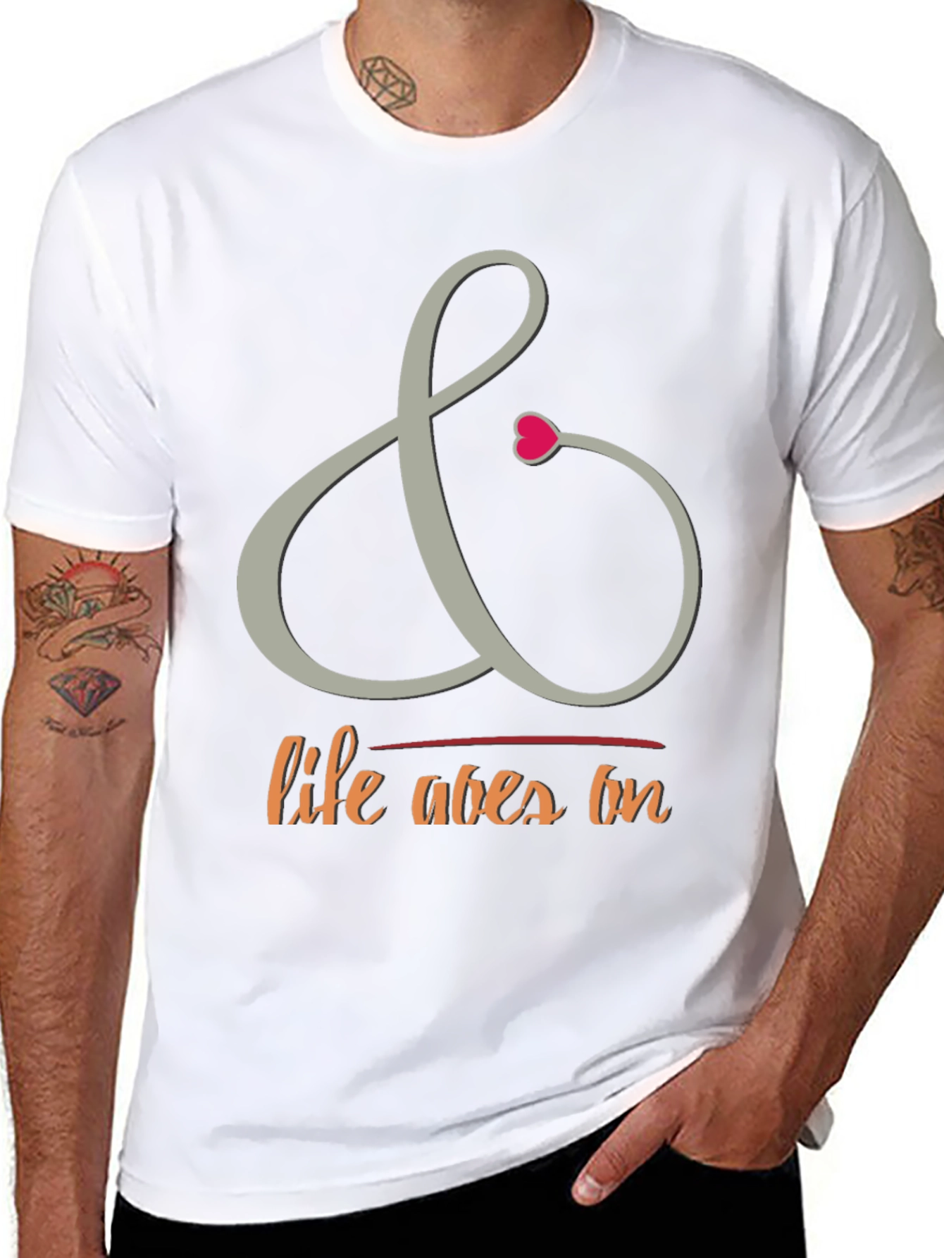 Camiseta Negra con Diseño La Vida Sigue