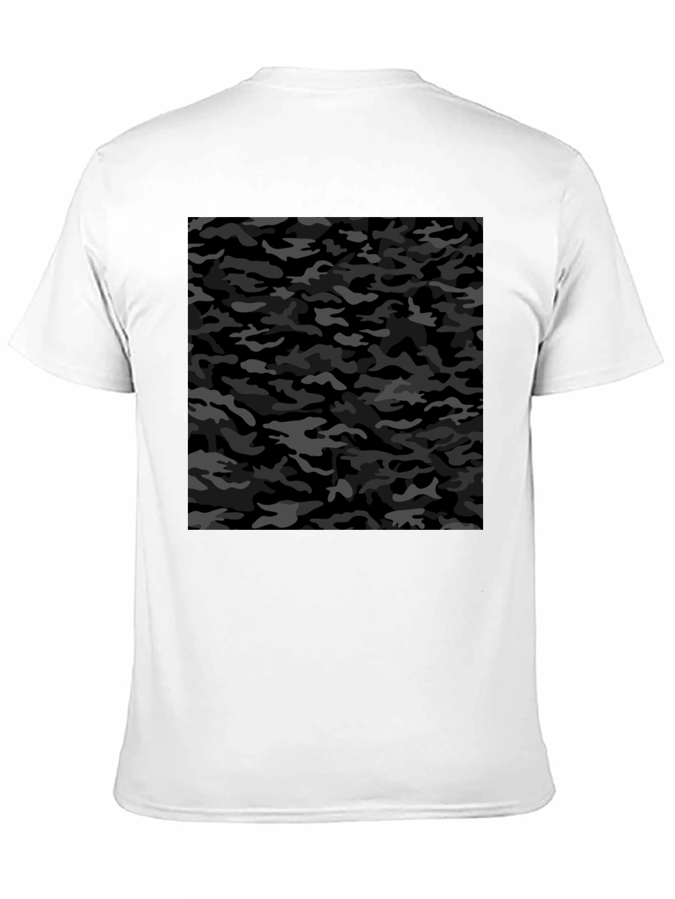 Camiseta Negra Hombre Estampado Camuflaje Urbano