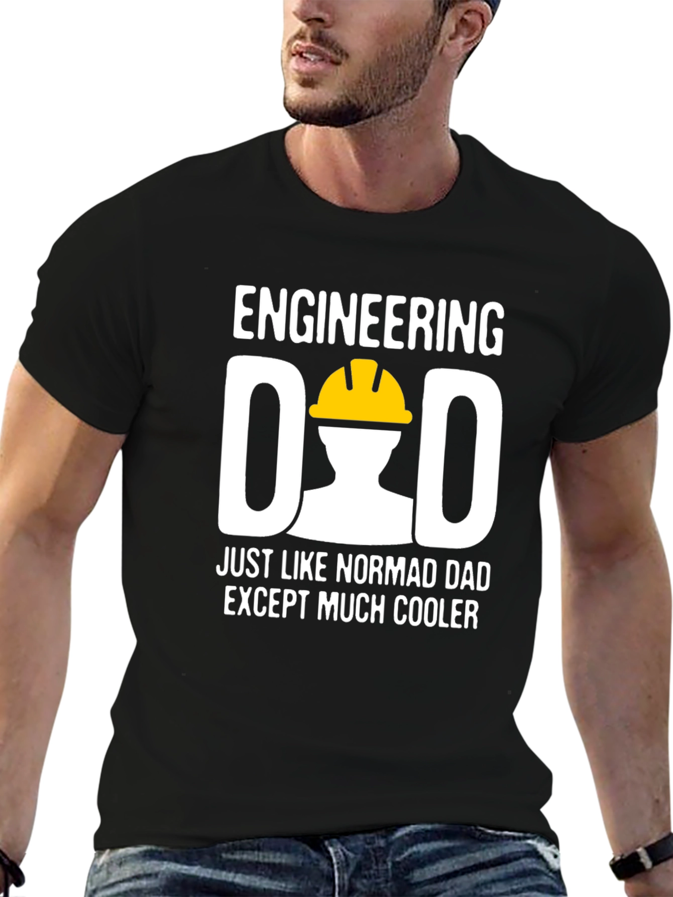 Camiseta Negra Ingeniero Papá - Regalo Original