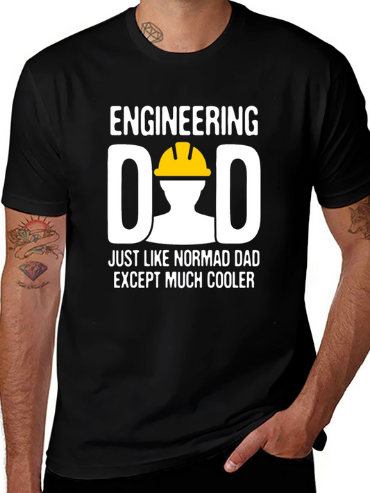 Camiseta Negra Ingeniero Papá - Regalo Original