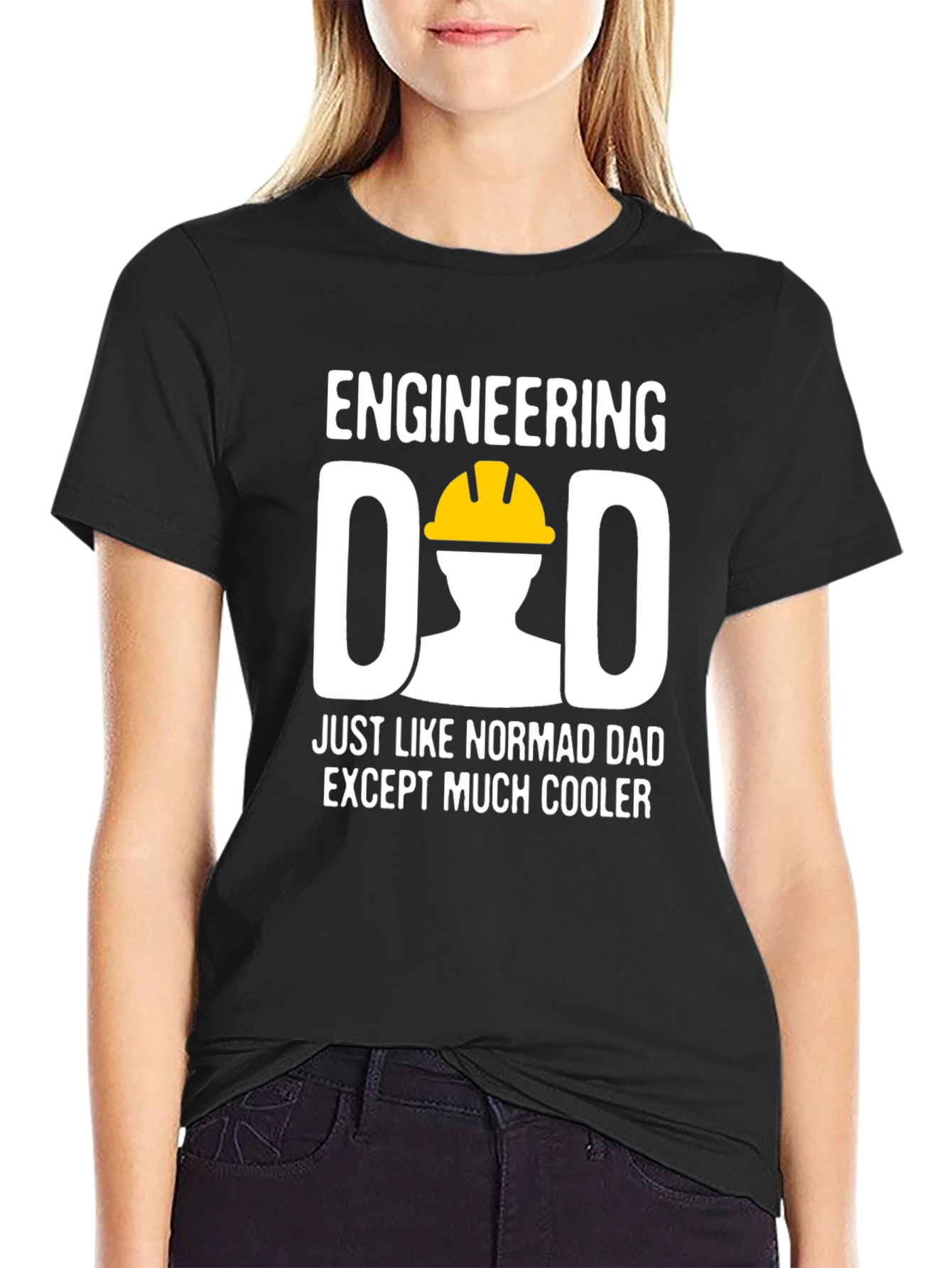 Camiseta Negra Ingeniero Papá - Regalo Original
