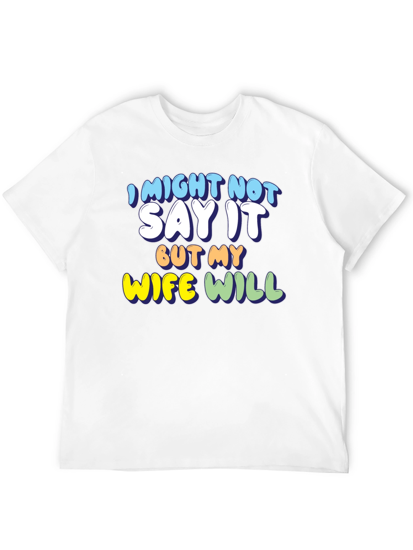 Camiseta Negra con Mensaje Divertido My Wife Will