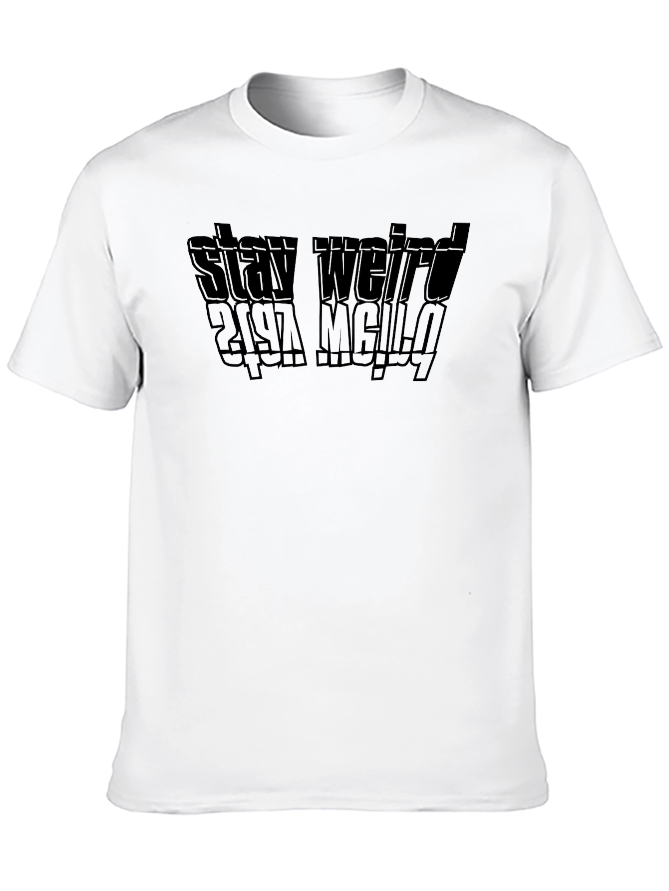 Camiseta Negra Stay Weird para Hombre - Estilo Casual