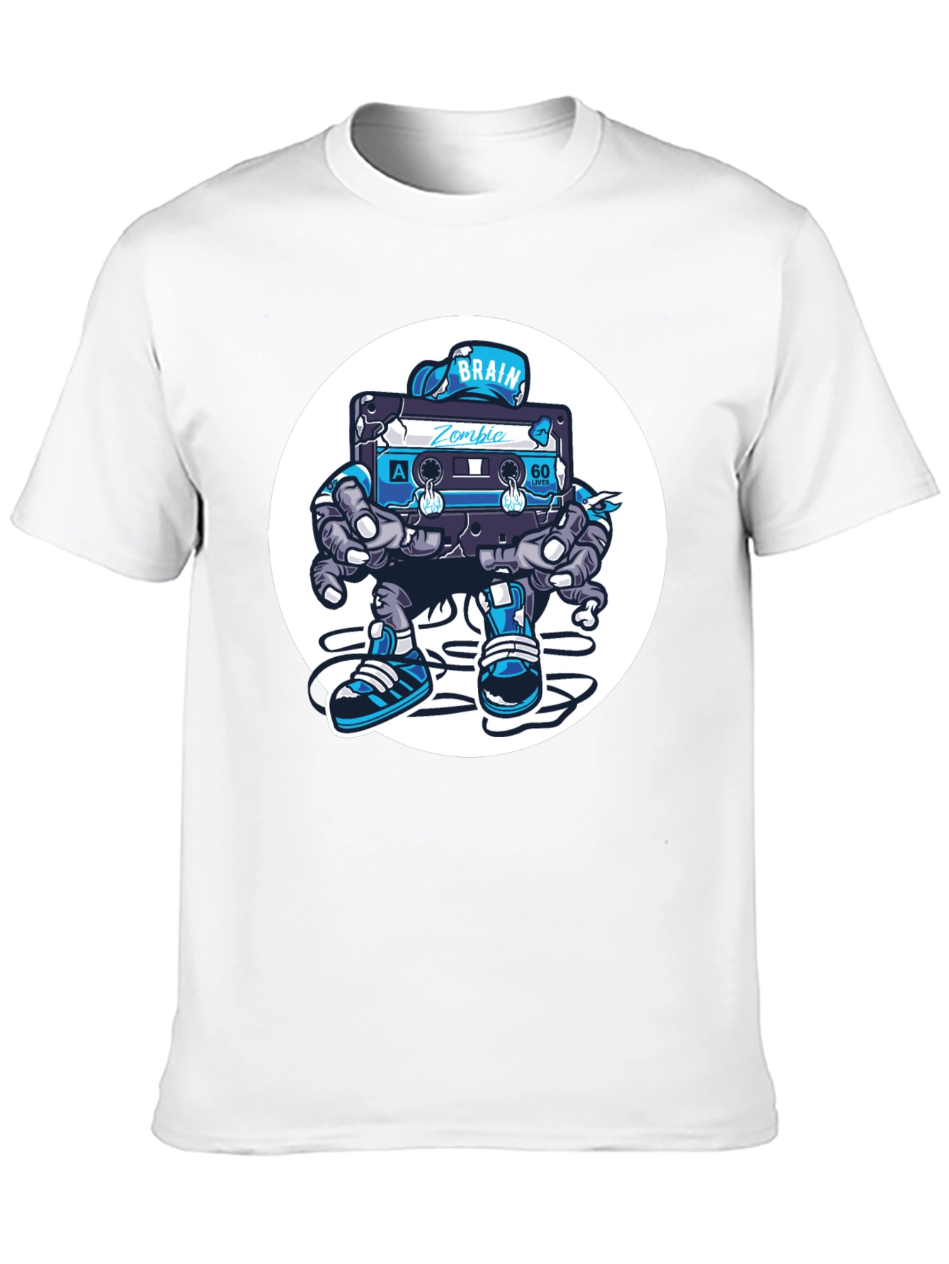Camiseta Negra con Diseño de Cassette Zombie