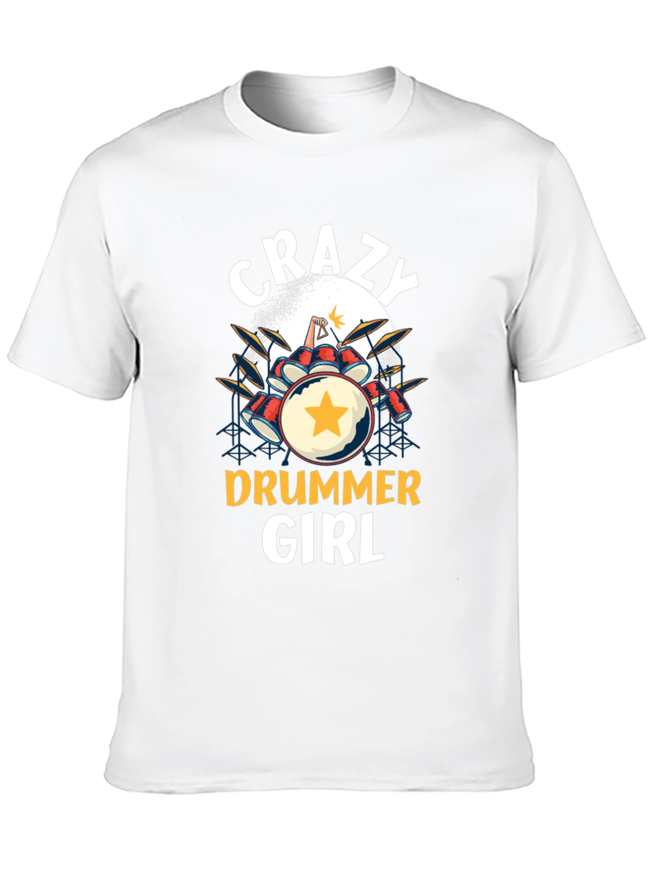 Camiseta Negra Crazy Drummer Girl
