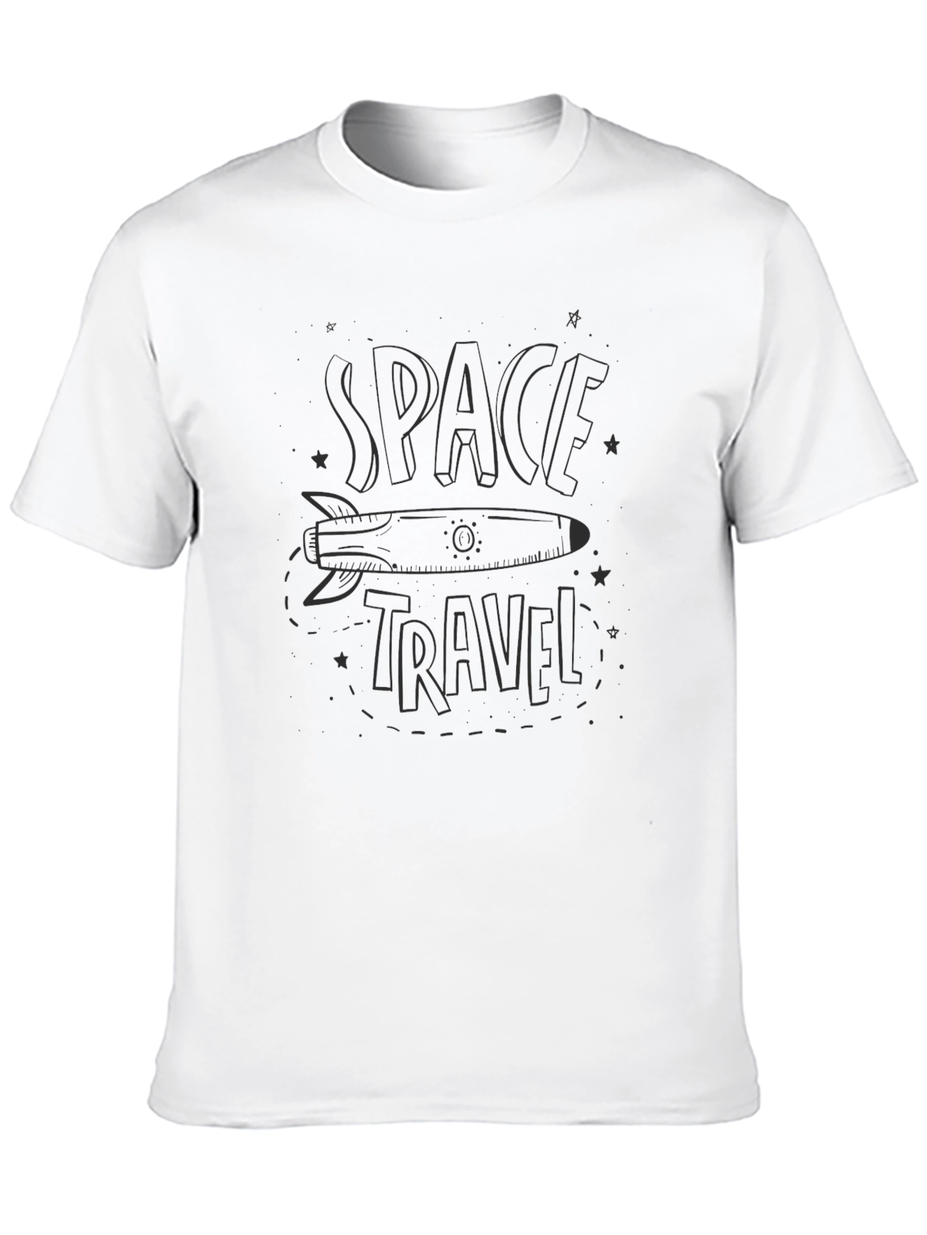 Camiseta Negra Espacio-Viaje Original Hombre