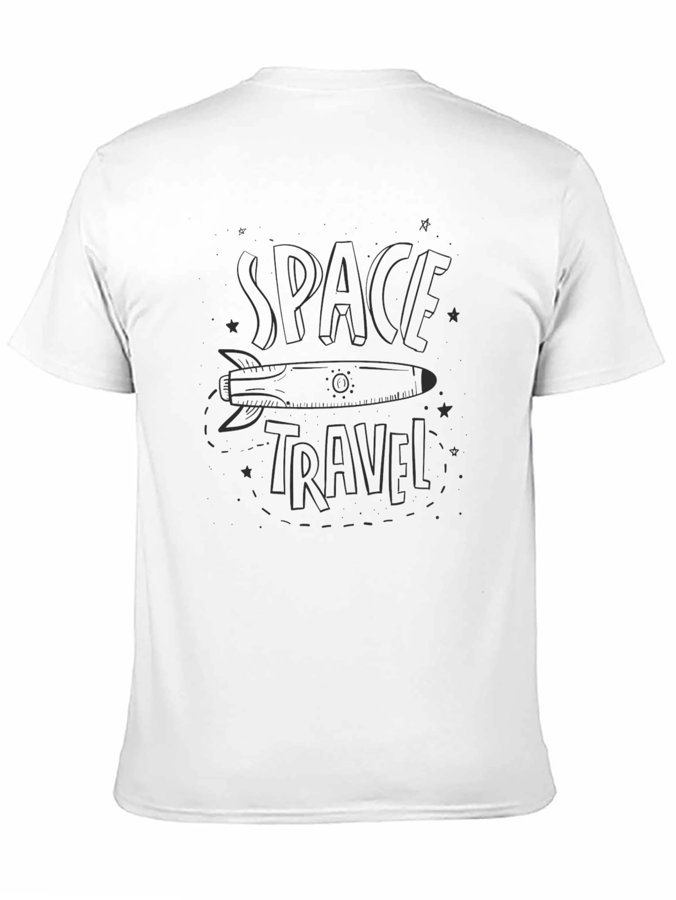 Camiseta Negra Espacio-Viaje Original Hombre
