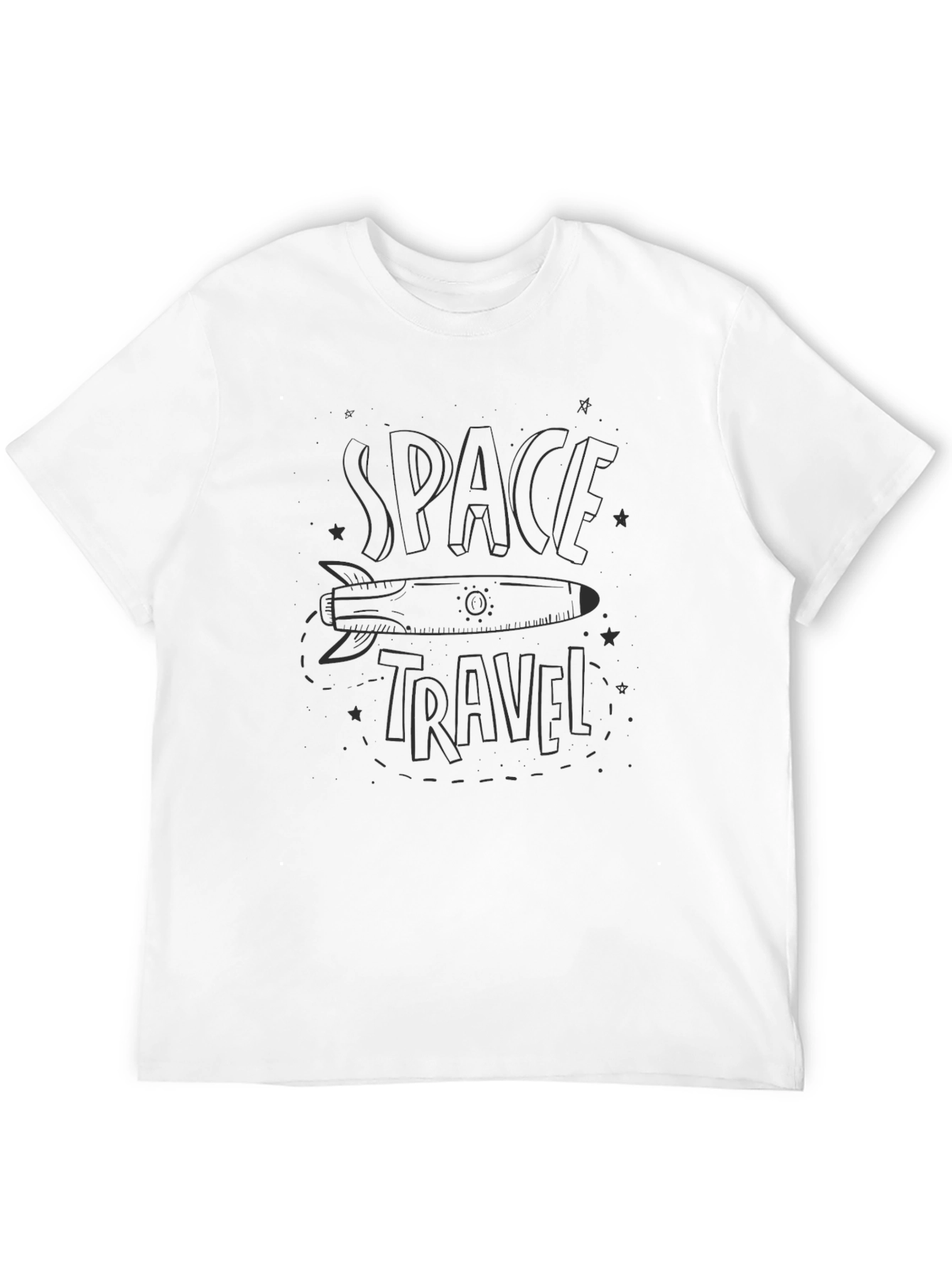Camiseta Negra Espacio-Viaje Original Hombre