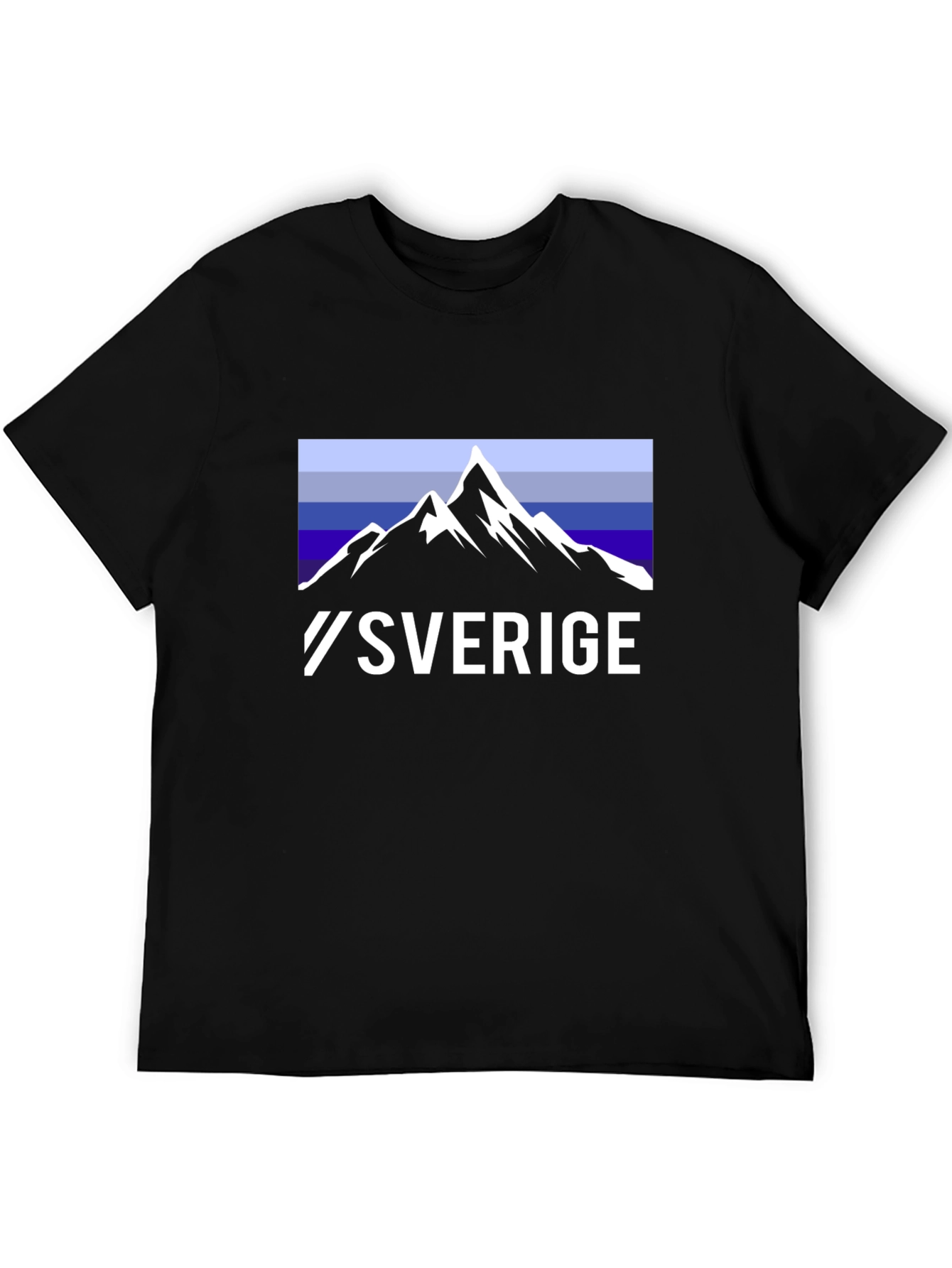 Camiseta Negra Sverige Diseño Montaña