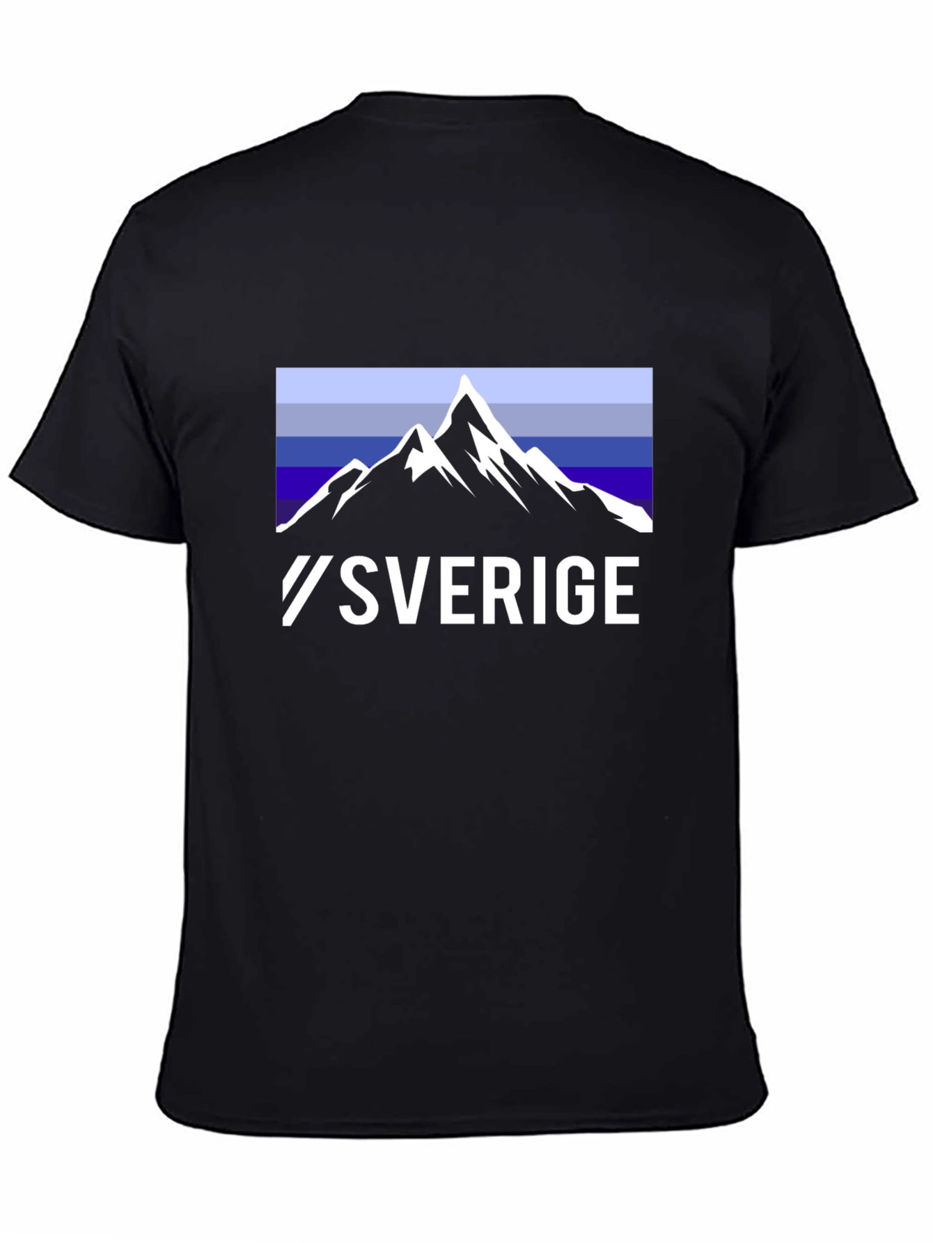 Camiseta Negra Sverige Diseño Montaña