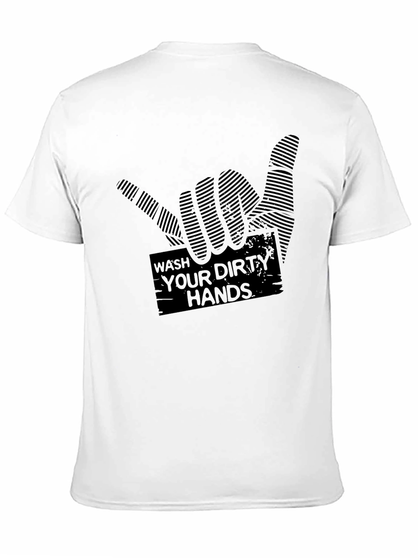 Camiseta Negra con Diseño Lava tus manos sucias