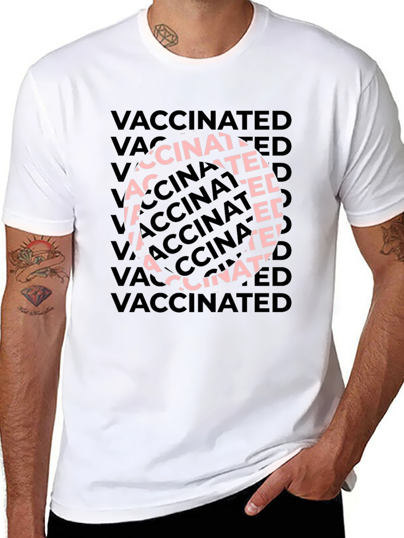 Camiseta Negra Vaccinated - Estilo Casual y Moderno