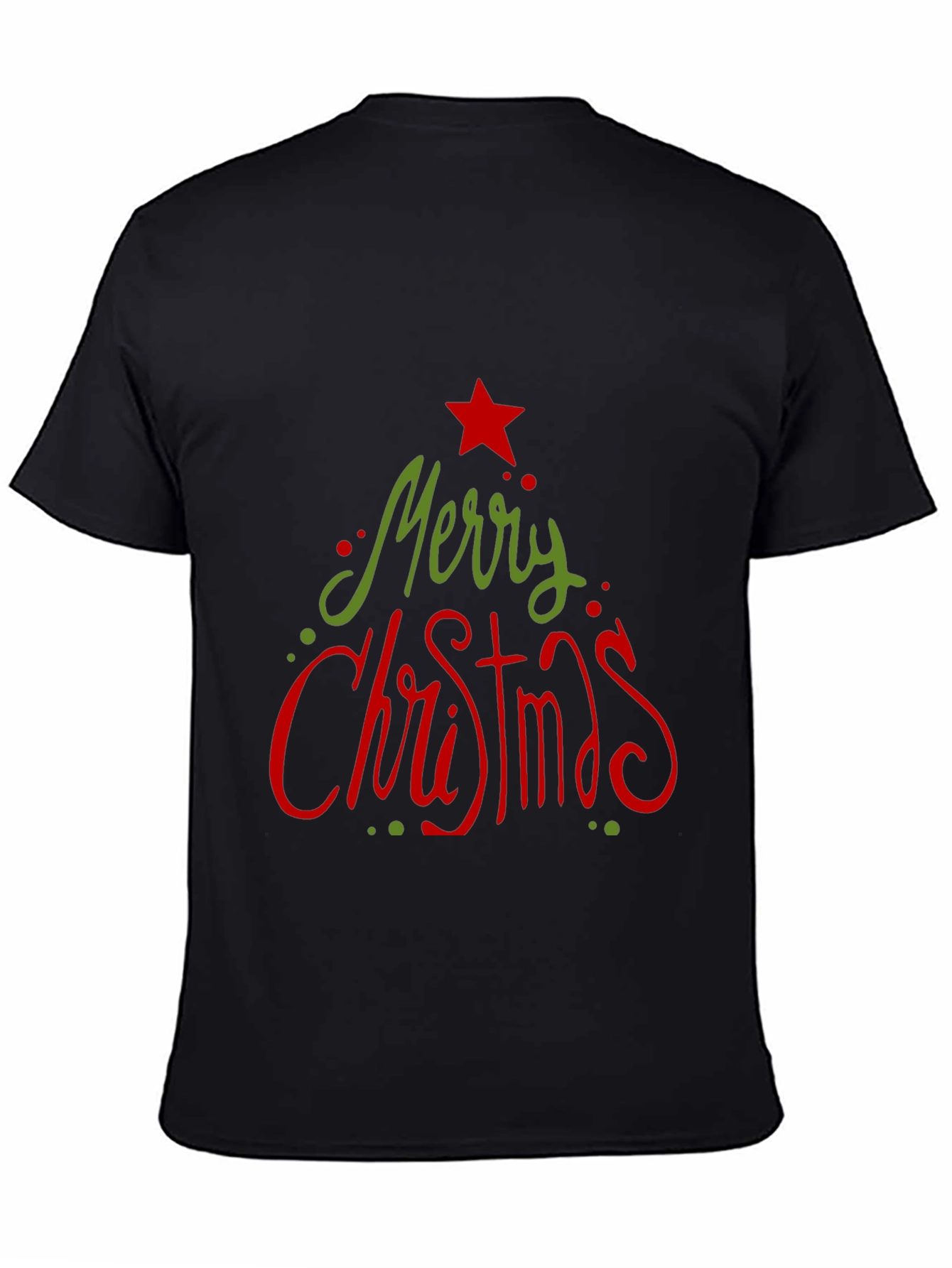 Camiseta Navideña Negra Merry Christmas